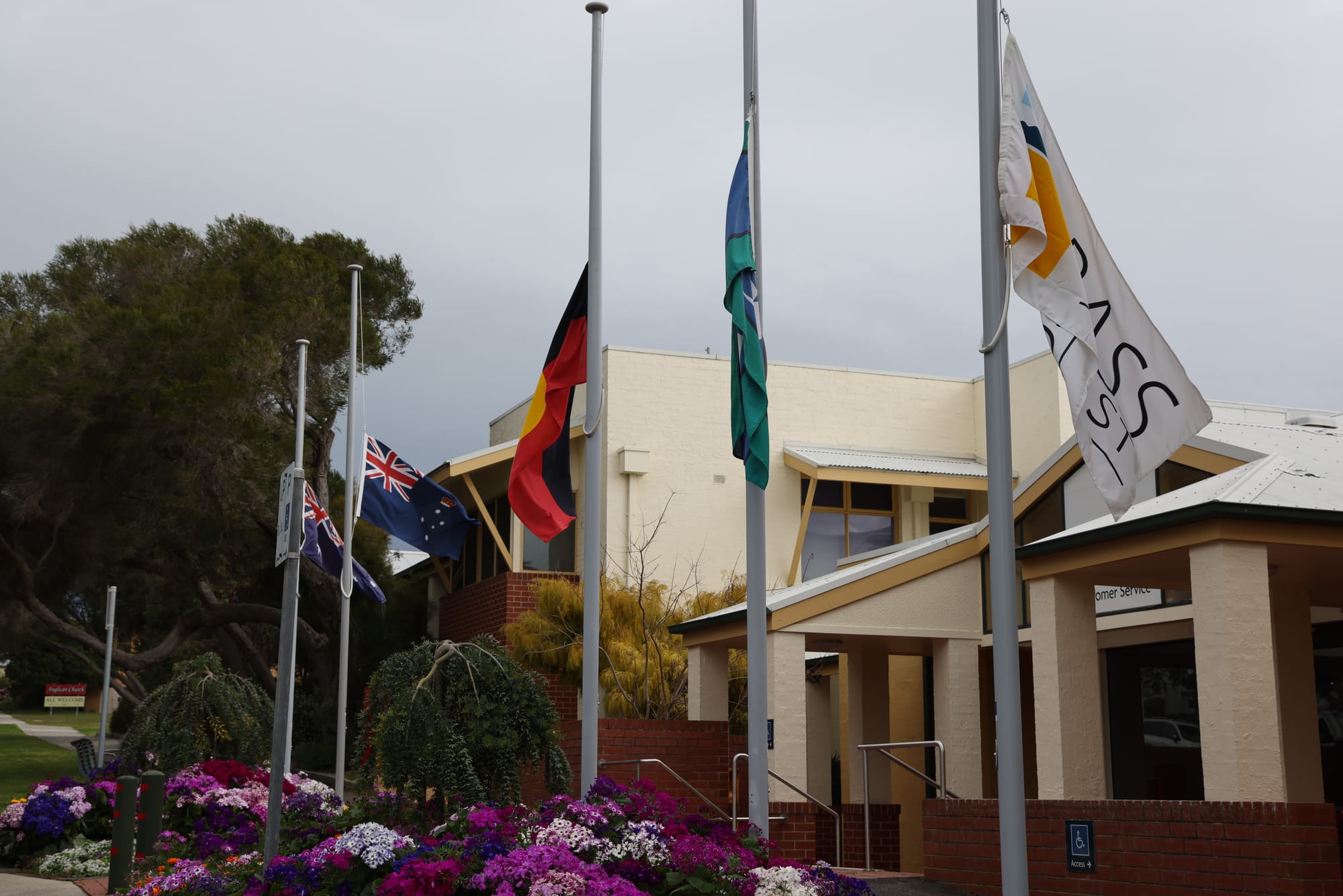Bass Coast Shire Council's flags remain at half-mast today. 