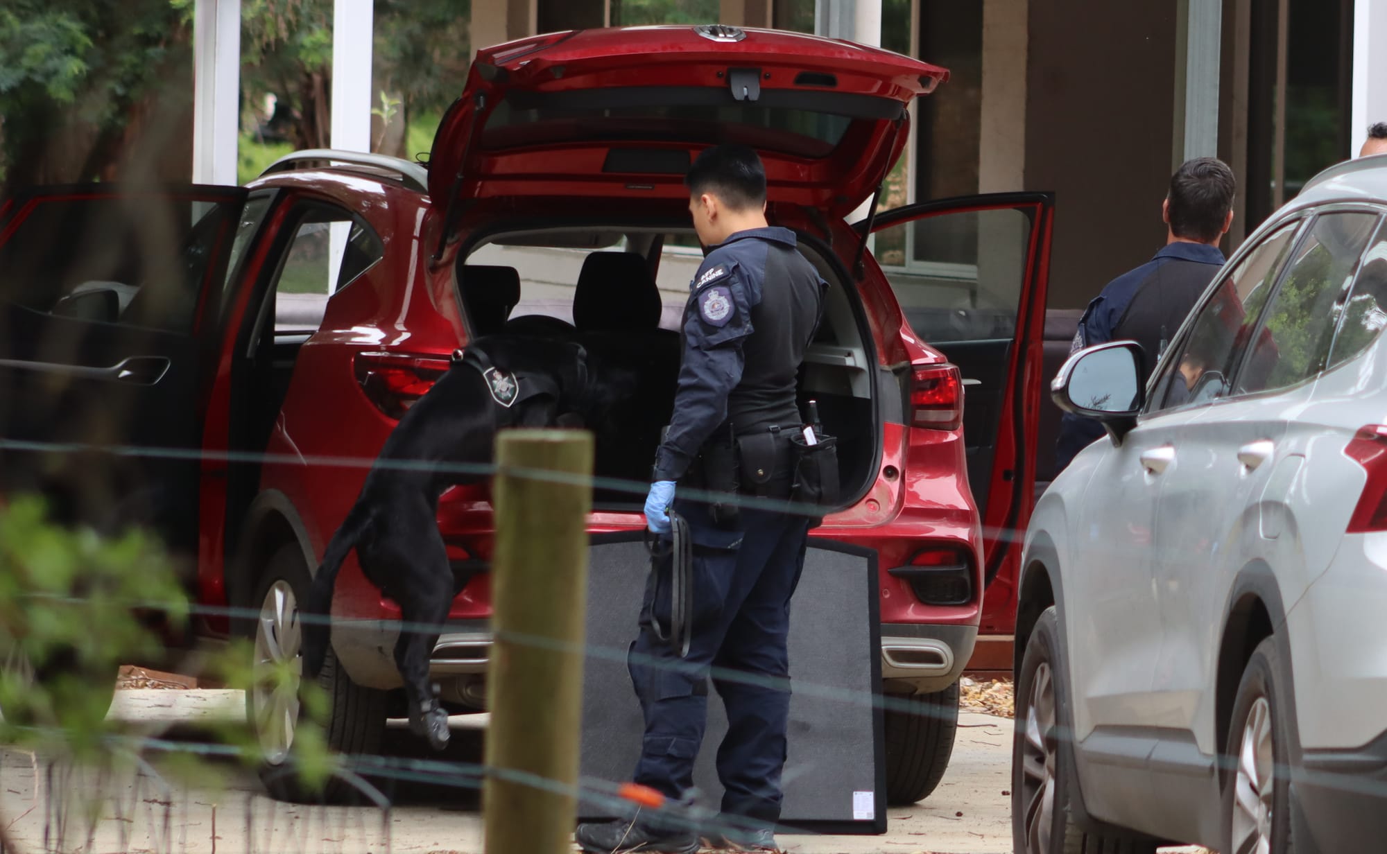 Homicide detectives and police dogs searched the home of Erin Patterson on Thursday morning.