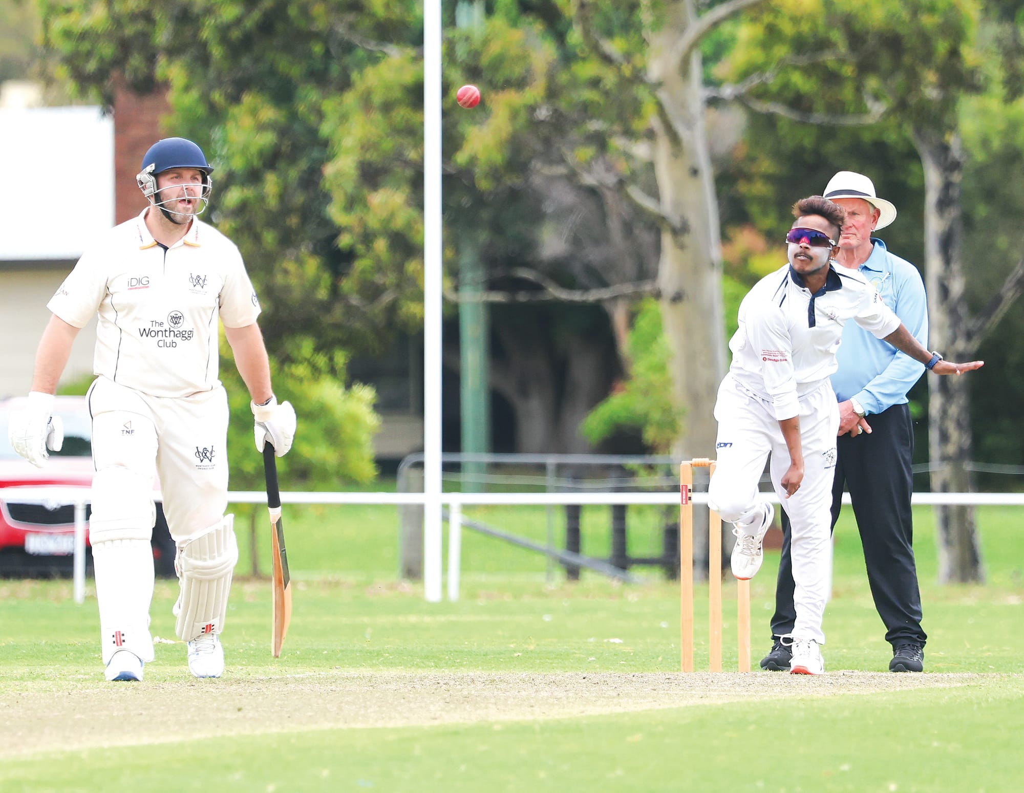 The magnificent bowling of Phillip Island’s Shiran Rathnayake combined with a difficult deck at Wonthaggi had Club batsmen in all sorts of trouble, but they battled their way through to a creditable total of 10/197.