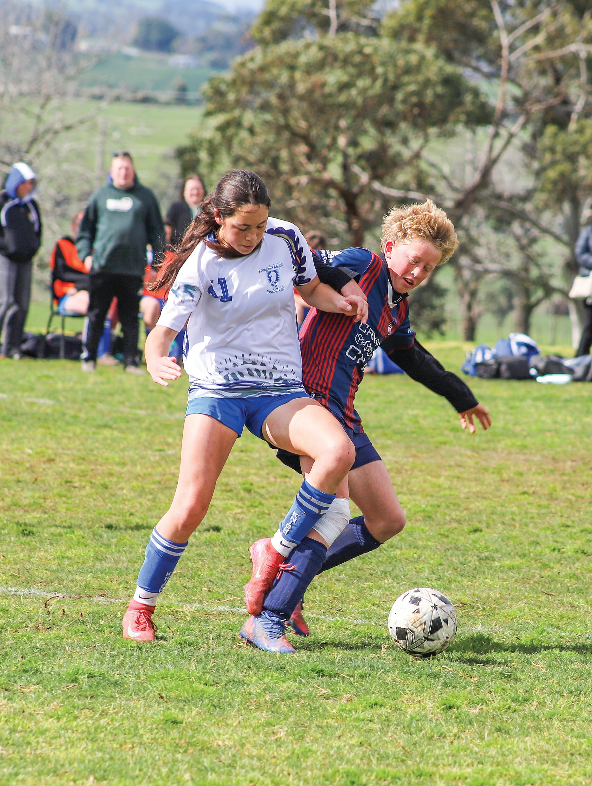 Leongatha’s Tallarah had a strong game in U17s, scoring two goals.