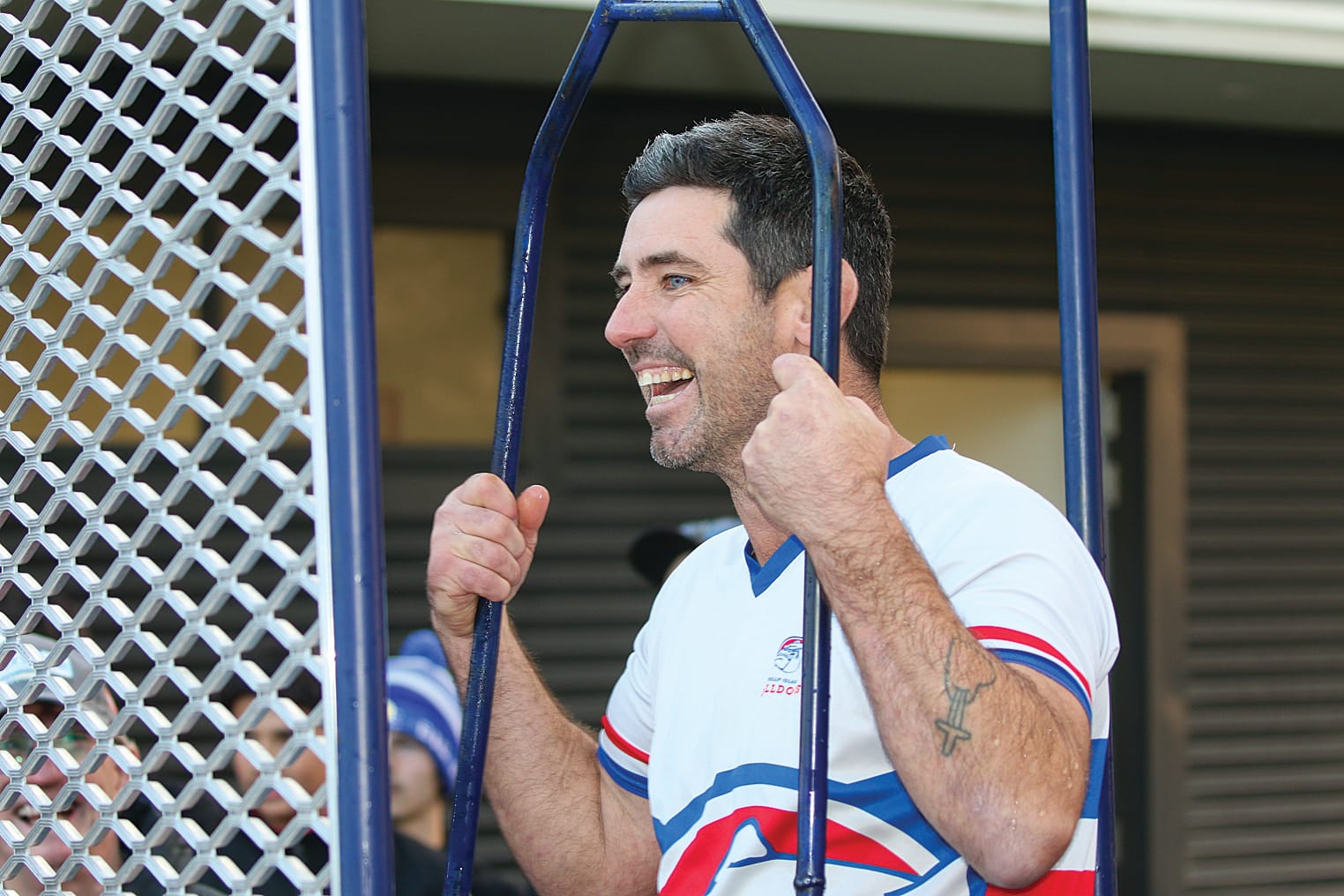 Damien Holmes takes the plunge for MND at Dalyston Football Netball Club. Z39_2324 