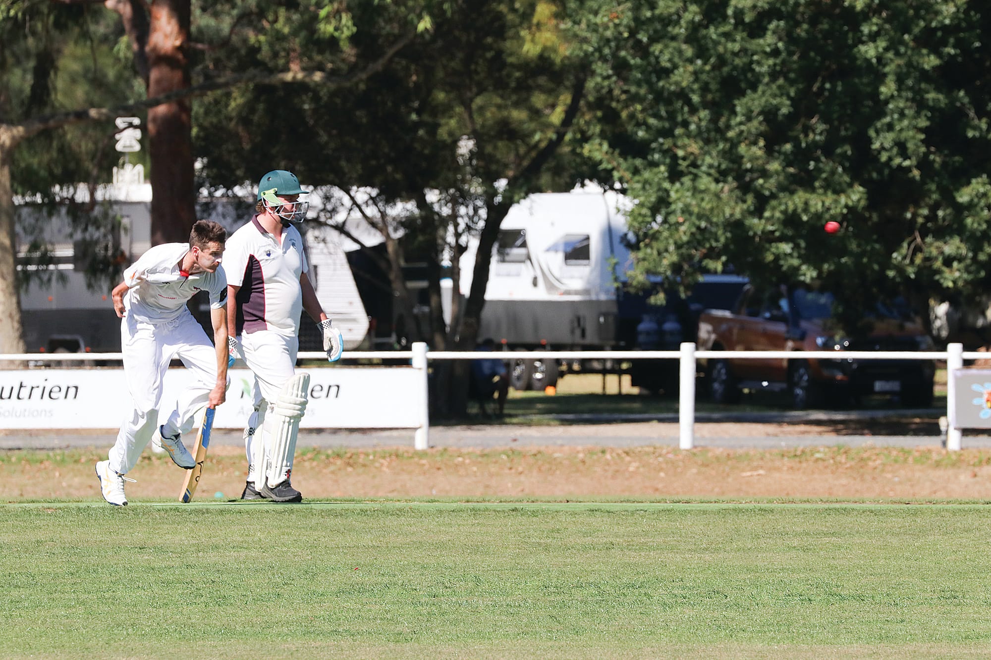 Inverloch’s Lewis Rankin attempts to add to his wicket tally. He finished with five wickets from his 19 overs, leading Inverloch’s impressive bowling display. W18_1025
