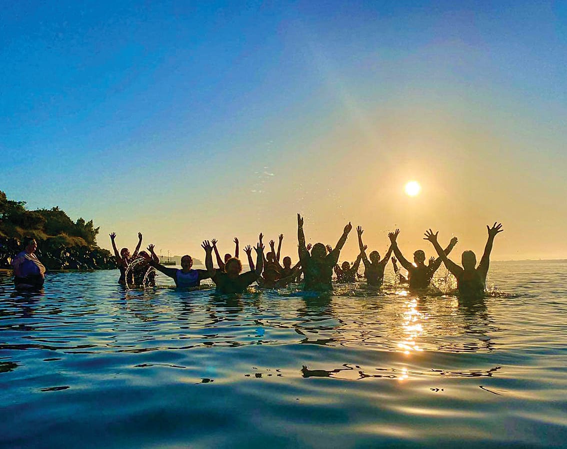 The Inverloch Icebergs gather for cold-water swimming on Tuesdays at 6.25am.
