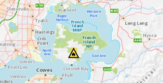 French Island grassfire contained