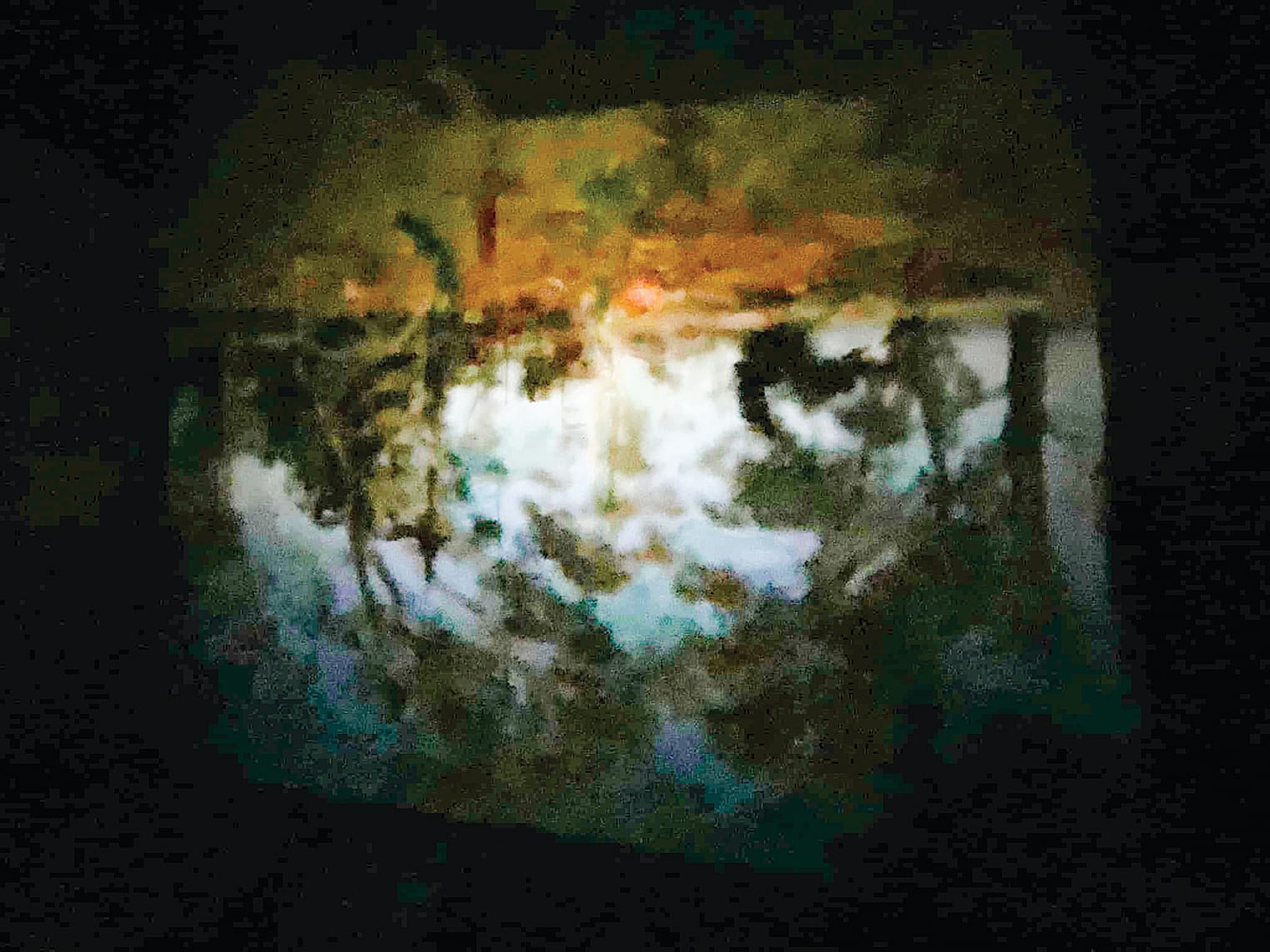 Projected images appear upside down and are blurry, contributing to the creation of abstract and strange artworks.