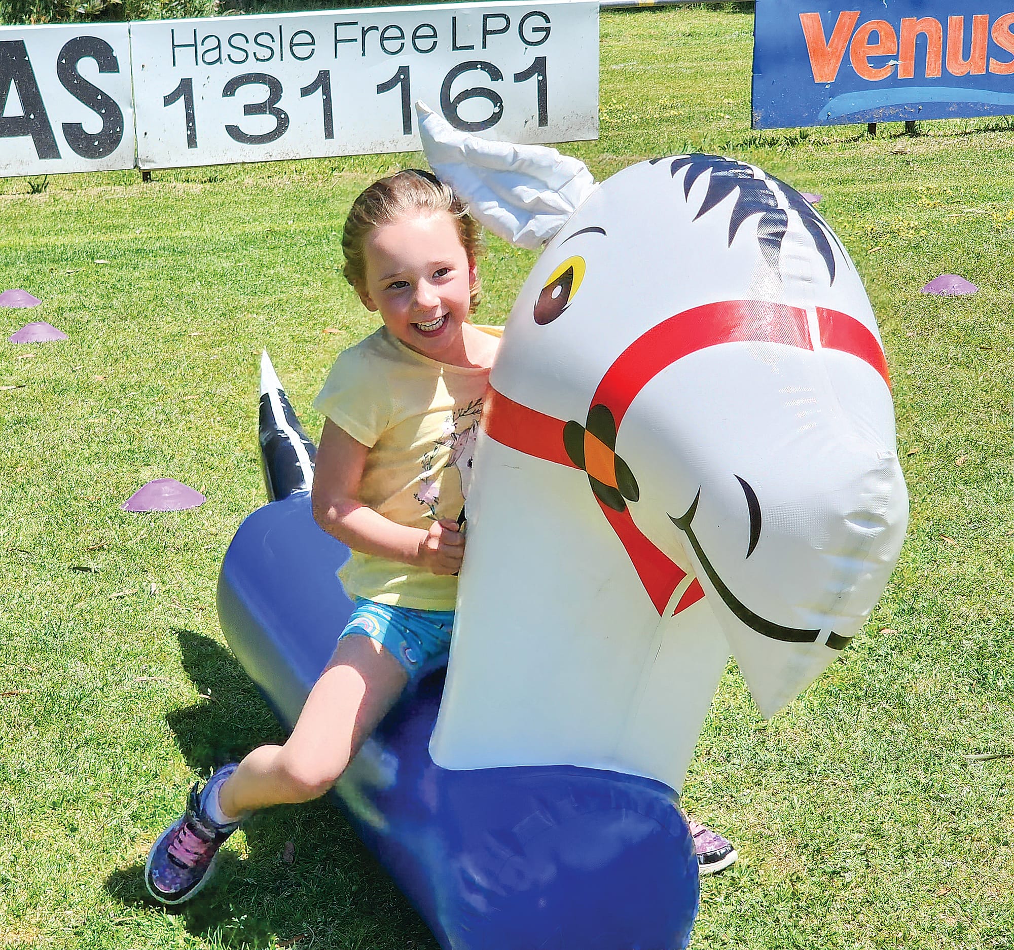 Georgie of Cape Paterson competed in the inflatable 