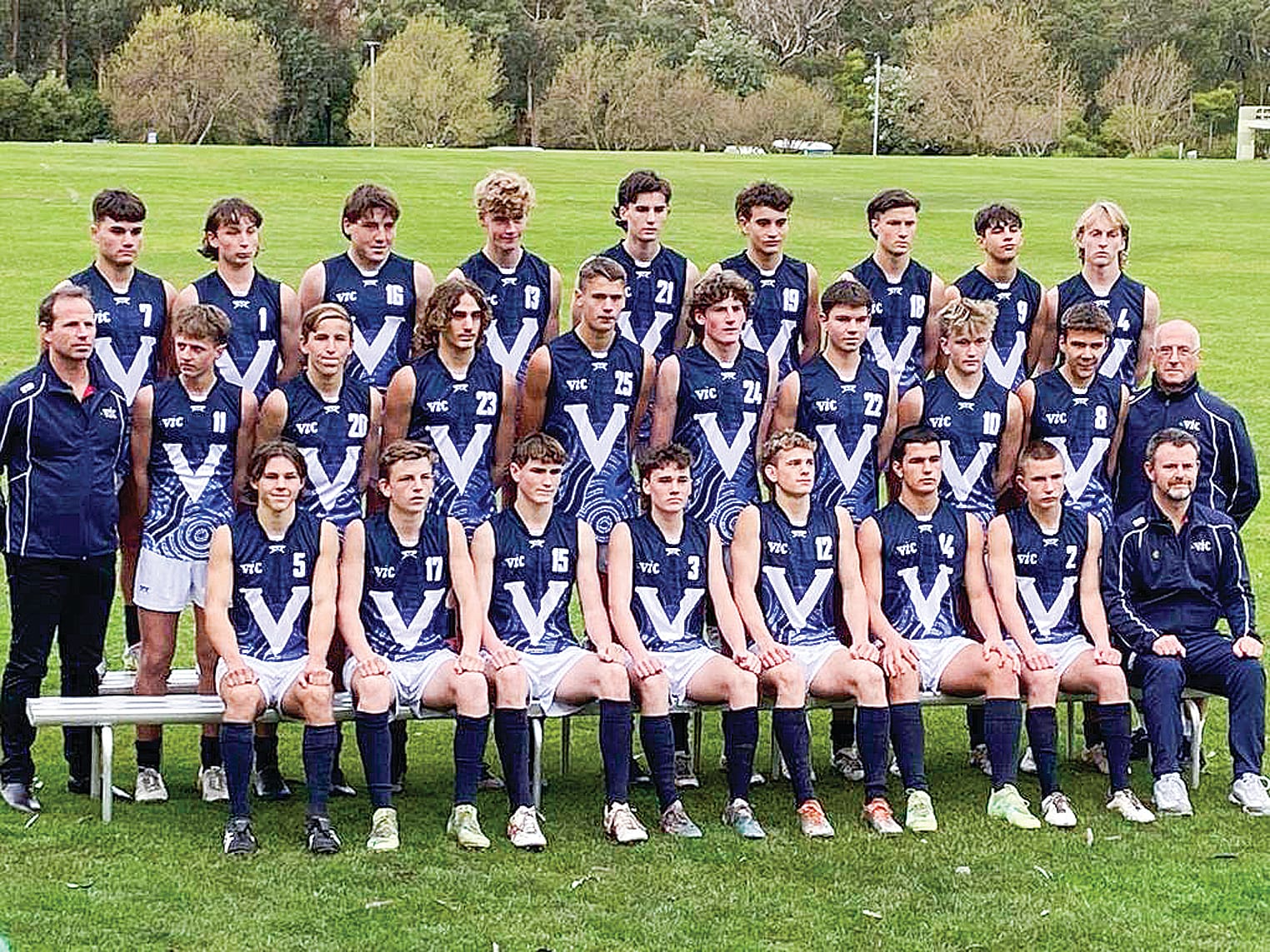 Jasper, Connor and Thomas don the big V