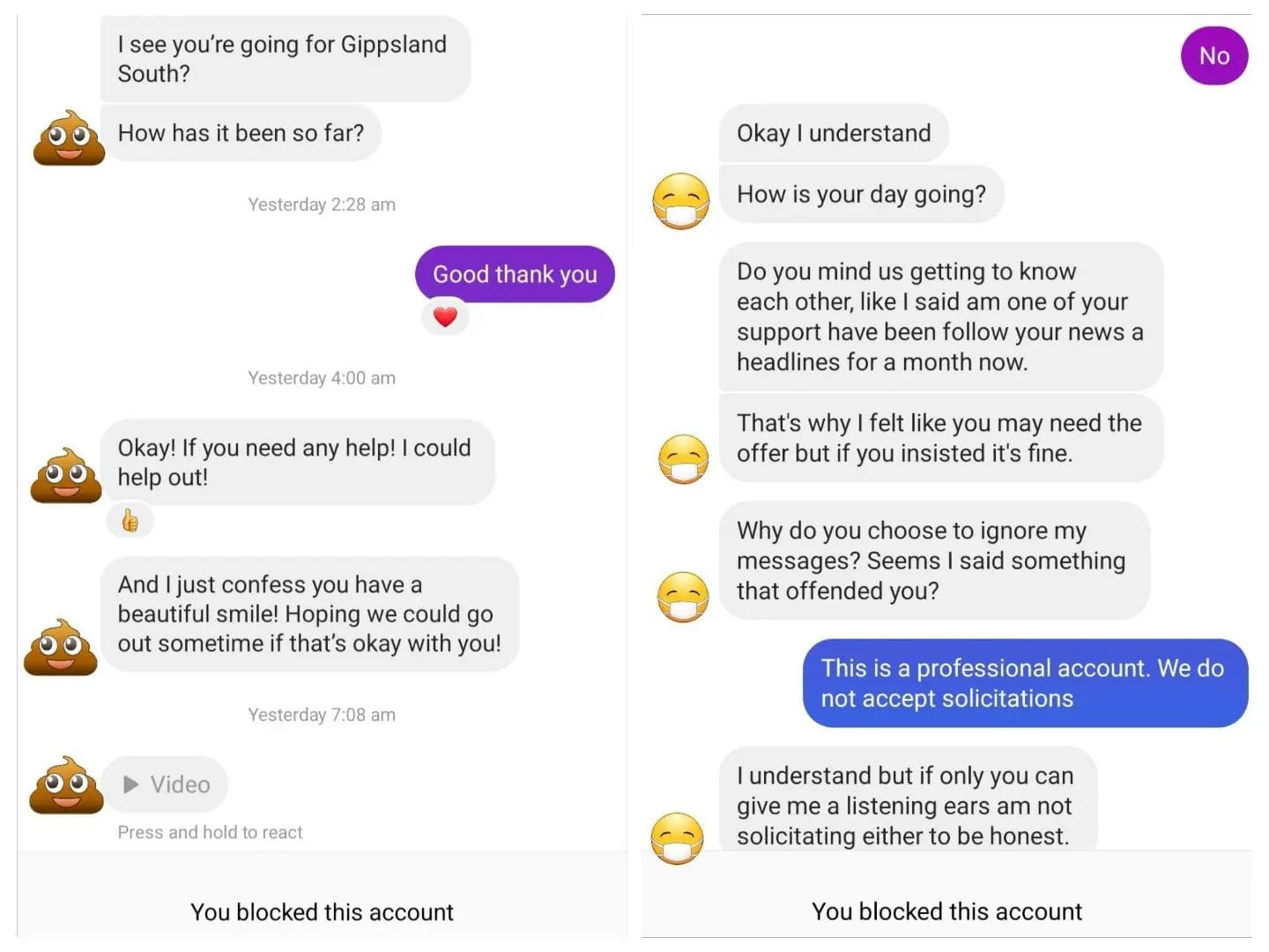 Jay Tiziani-Simpson &nbsp;posted this conversation on her social media highlighting the harassment she has been receiving.&nbsp;

