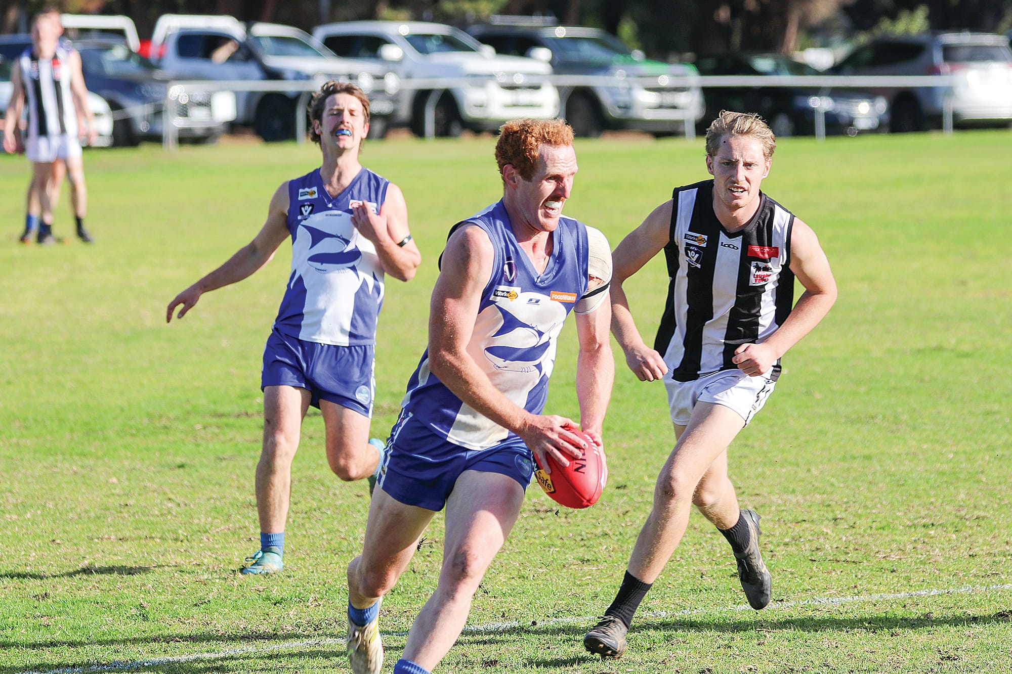 Ben Chalmers takes an early shot at goal, only just missing to the left. W25_2725