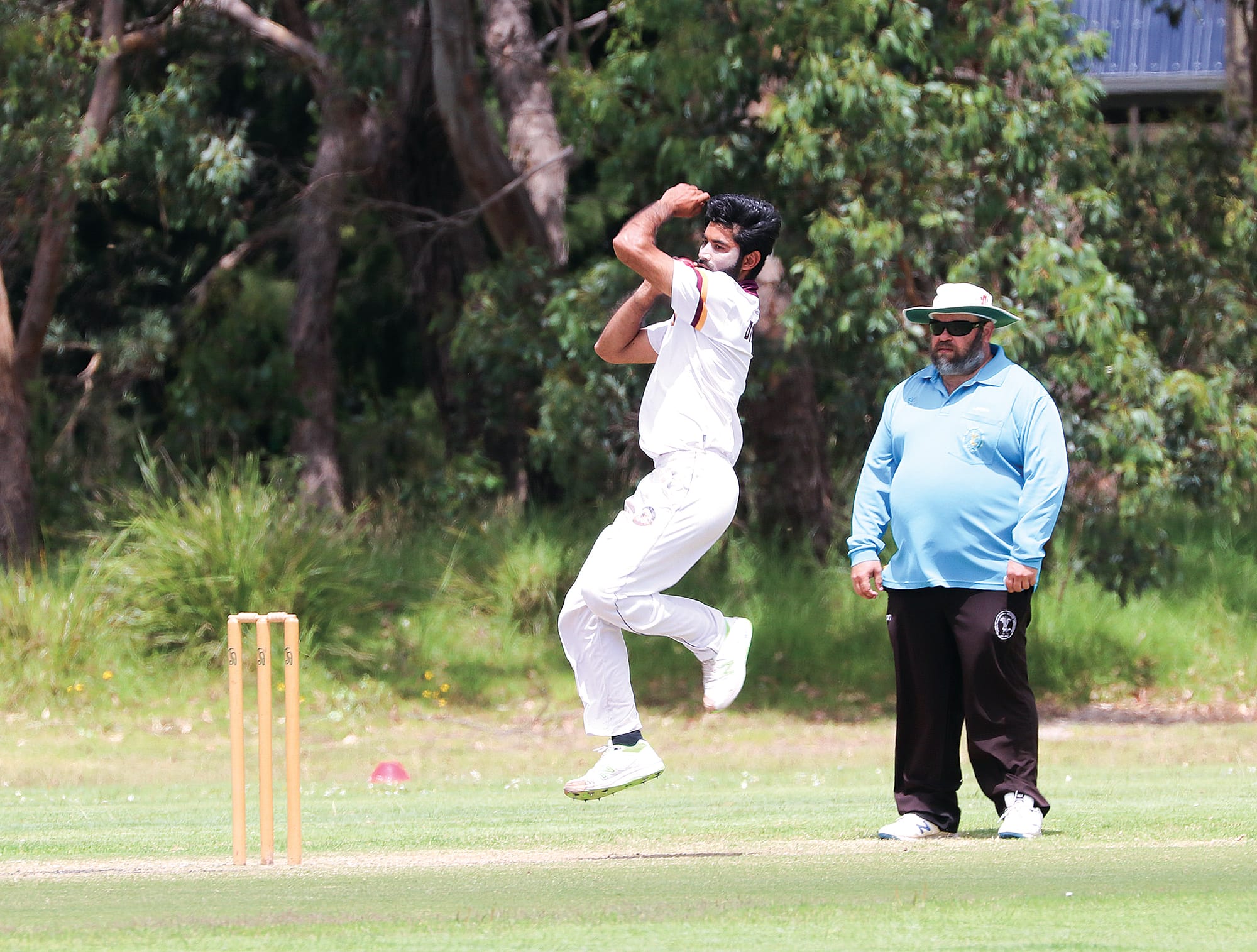 M.Riaz bowling for OMK against Inverloch. Z07_0524