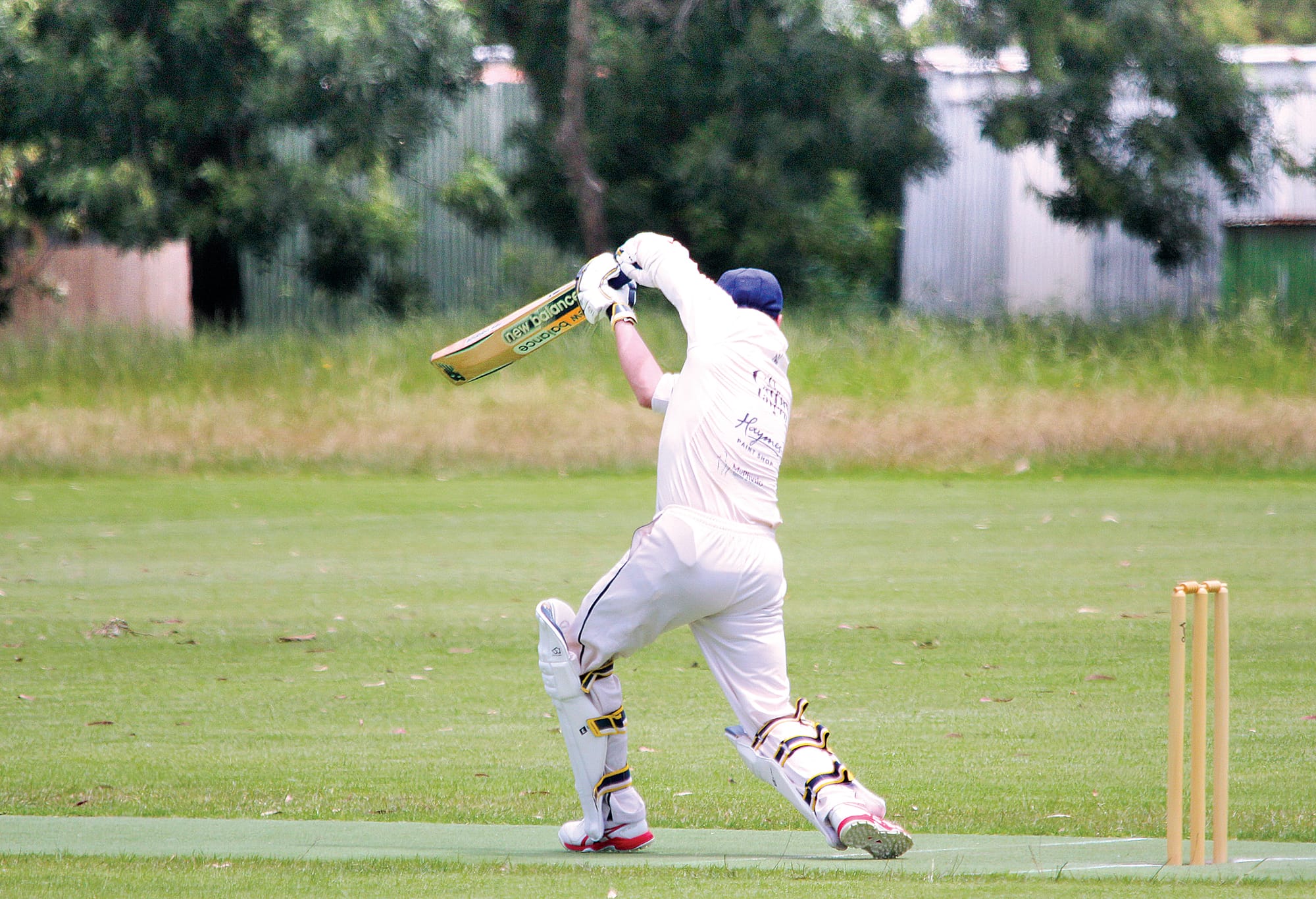 Kyle McGregor plays a nice shot down the ground for Wonthaggi. 
