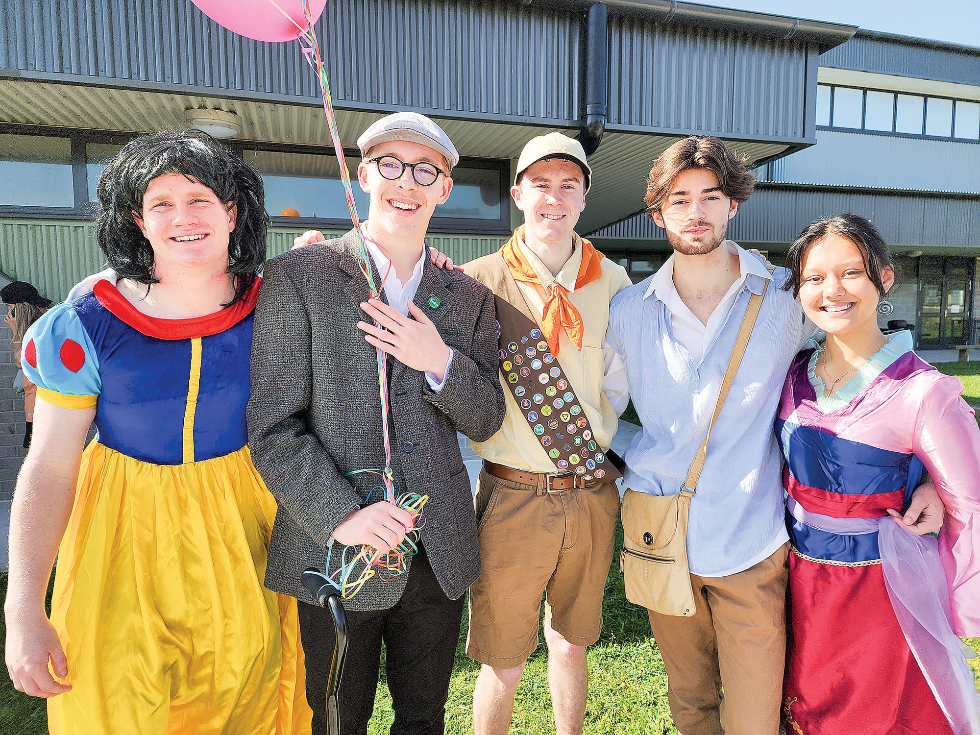 A Disney Pixar mashup with Zack (Snow White), Joe (Mr Fredrickson - Up), Luke (Russell - Up), Joe (Flynn Rider- - Tangled) and Marina (Milan)