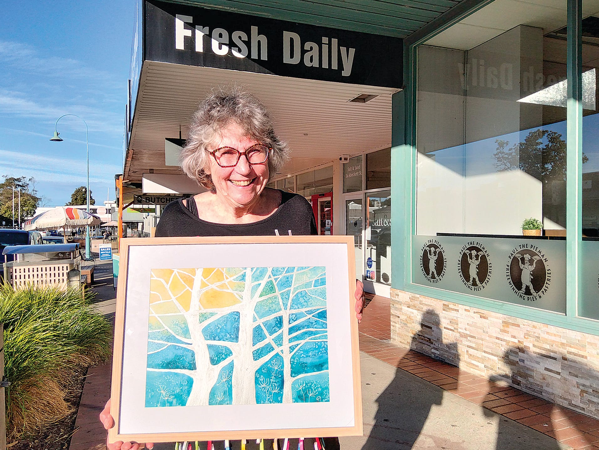 Julie Statkus was thrilled with her purchase of Gail Franks’ “Woodland Sprites”.