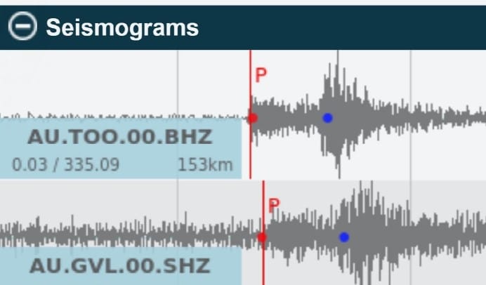 2.9 earthquake centred at Sandy Point