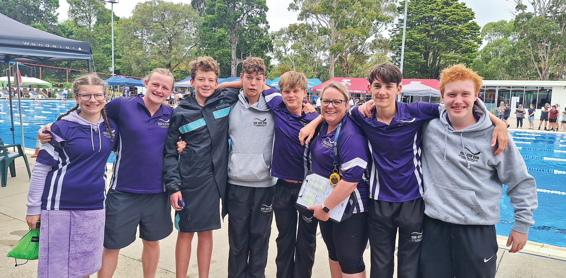 Some of the older South Gippsland Bass swimmers enjoyed some of their last All Juniors.