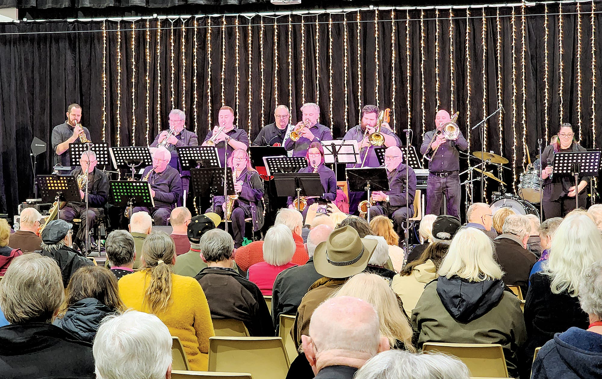 Streeton Court Big Band opened the 28th Inverloch Jazz Festival on Friday to a packed Hub.