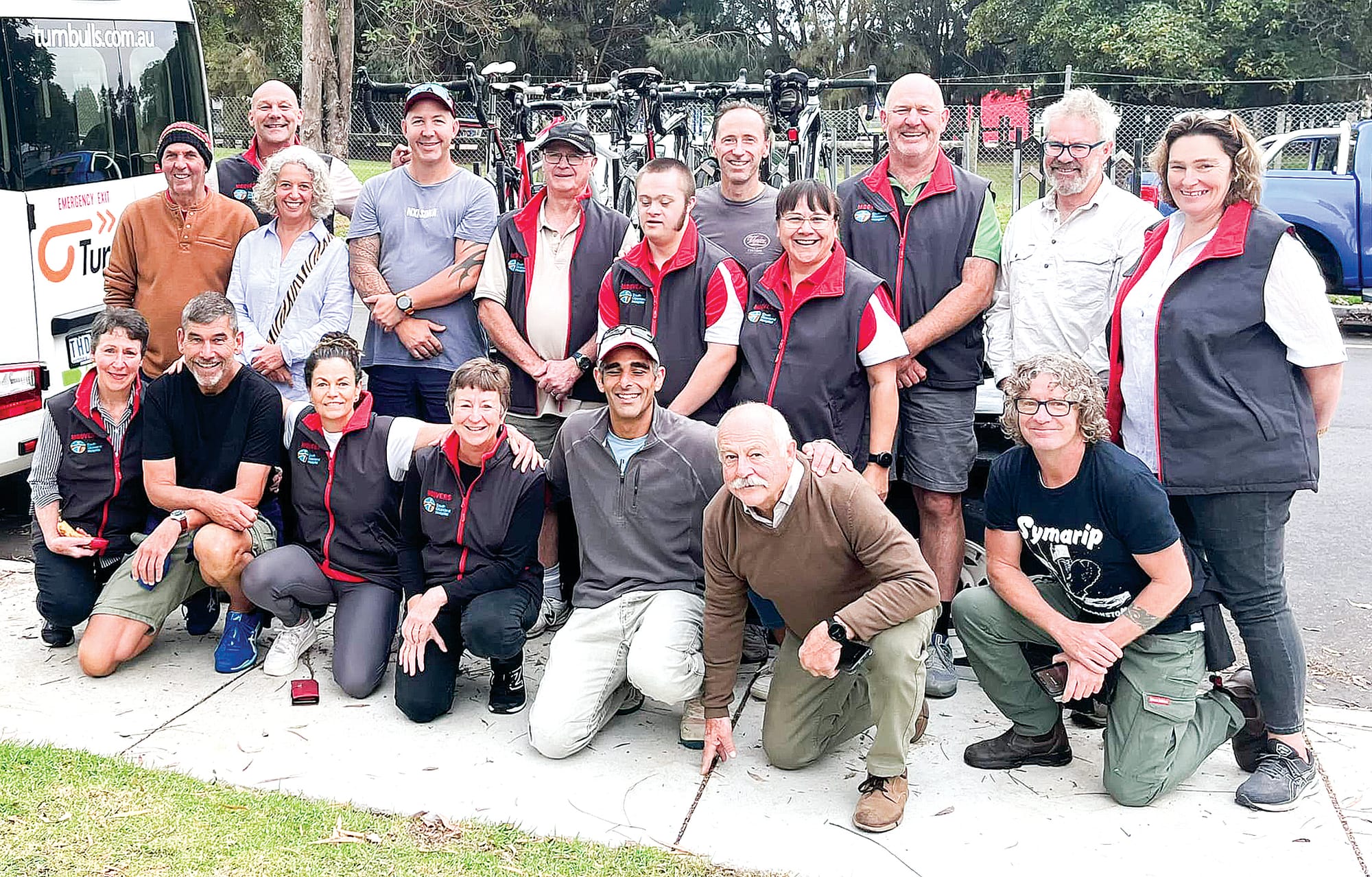 The SGH Moovers and support staff at last year’s the finish line.