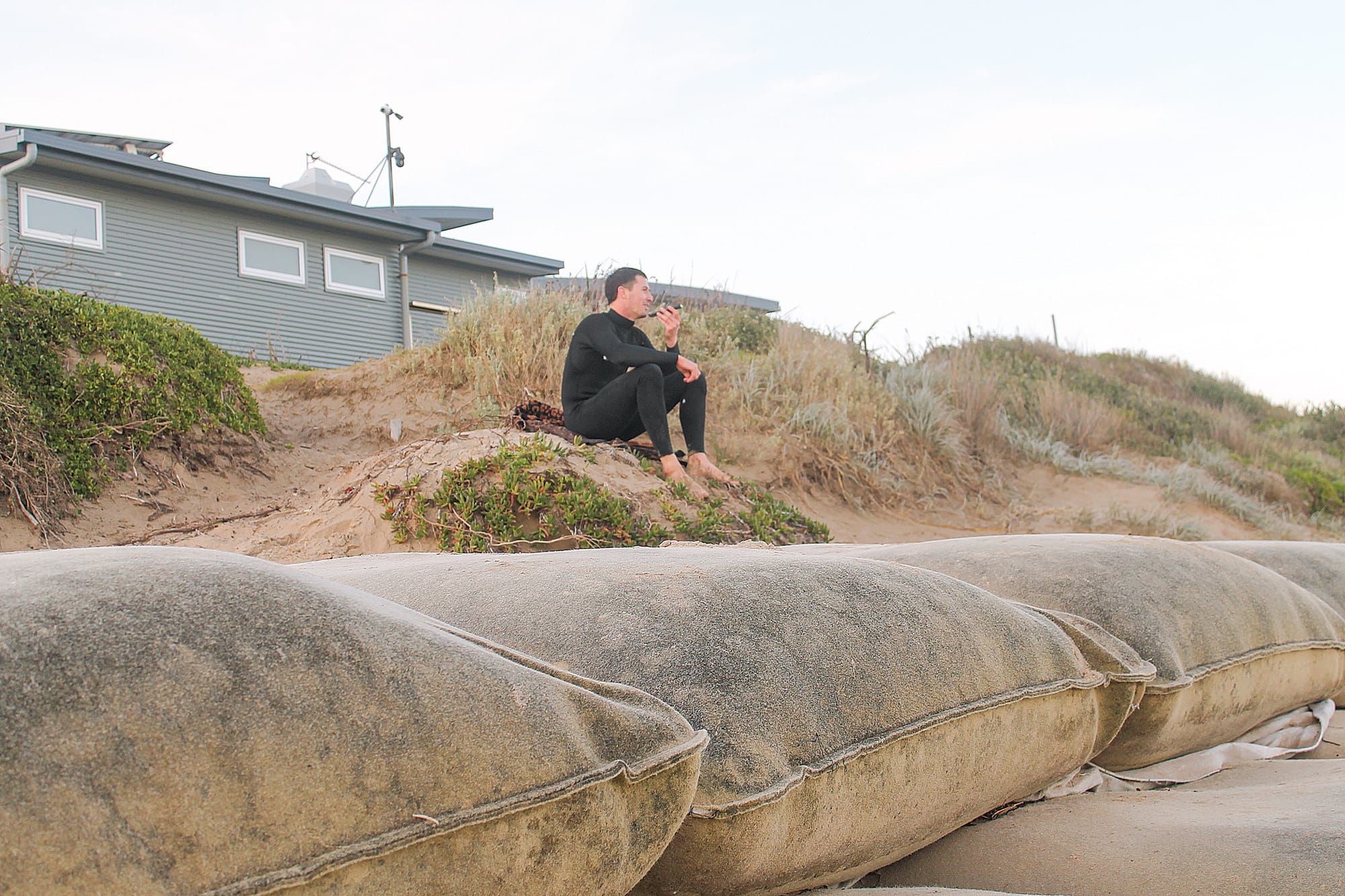 Night shift erosion fix as sandbags continue to collapse at Inverloch