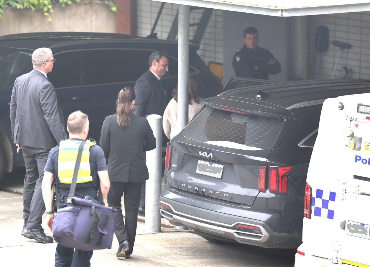 Mushroom cook arrives at Wonthaggi Police Station for questioning