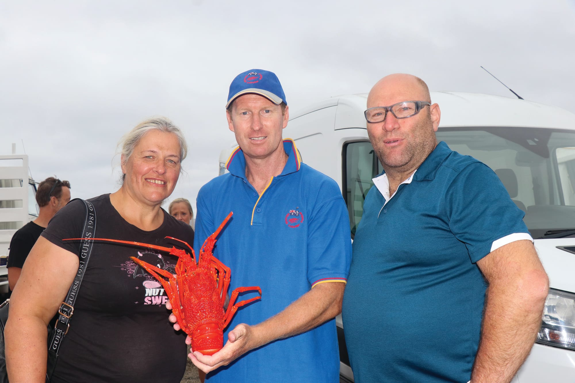 Vicki and Steve were spinning wheel winners at the Kilcunda Lobster Festival on Sunday, taking home a lobster from Jy Hart. Z36_0523