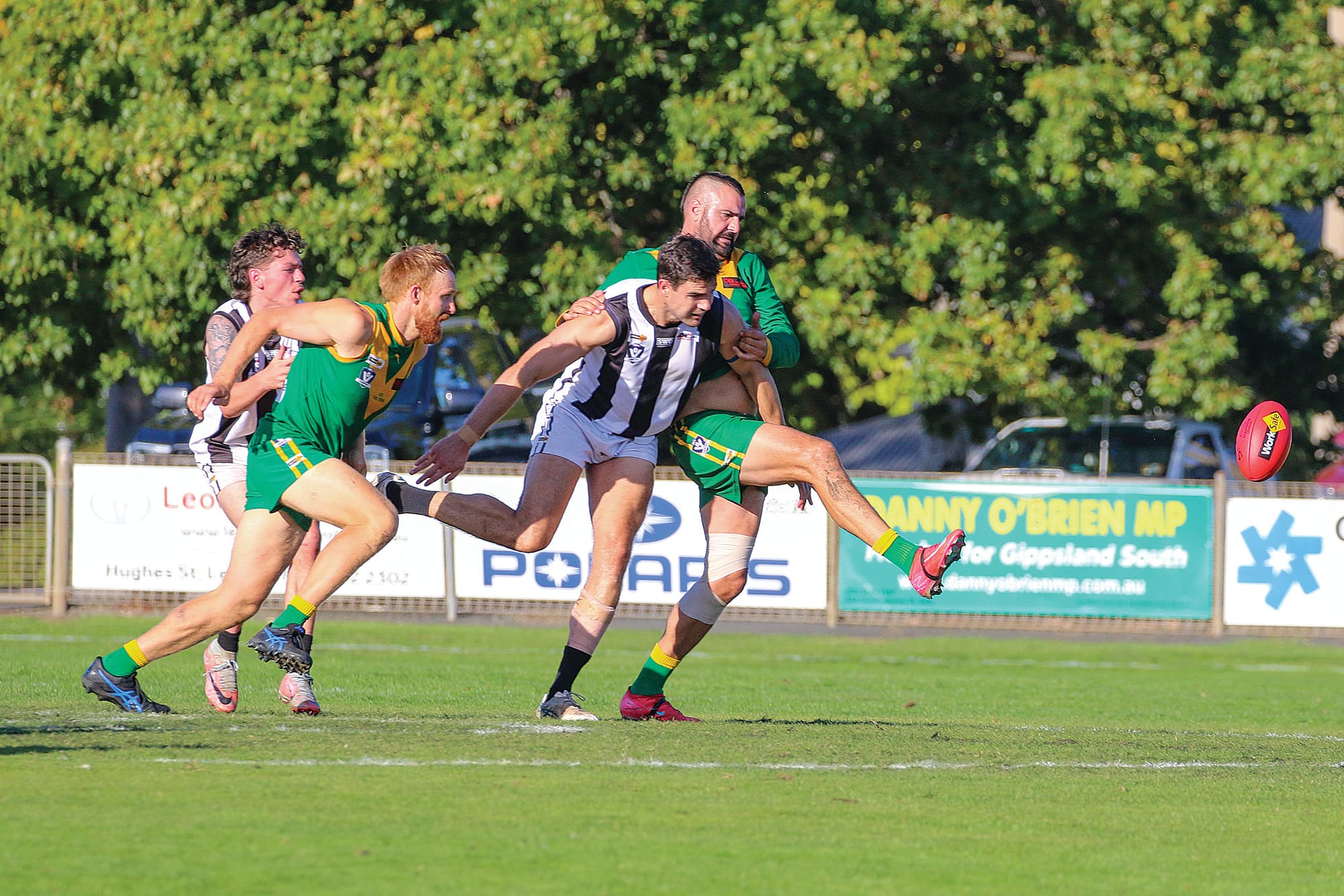 Leongatha’s Justin Pellicano can’t be held back.