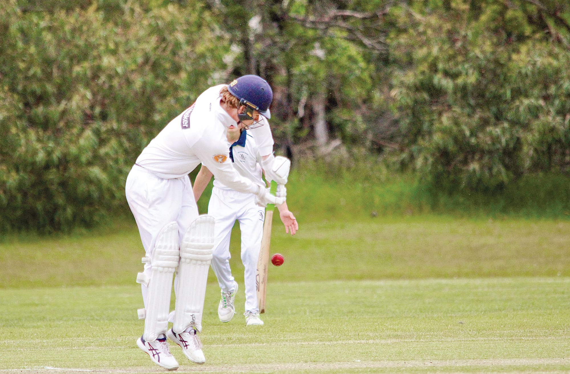 Inverloch opener Jacob Strickland gets bat on ball against Phillip Island. B06_4722