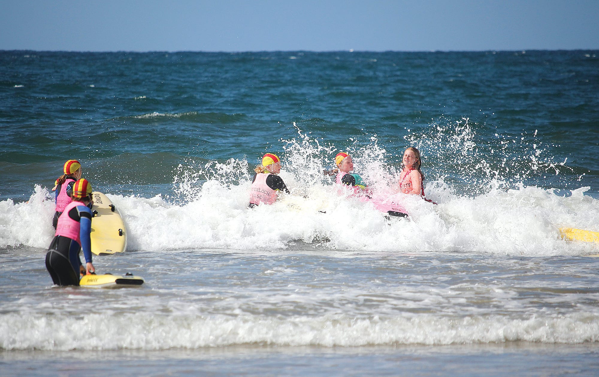 The waves were crashing in Inverloch last Thursday as the nippers got amongst it. B06_0123