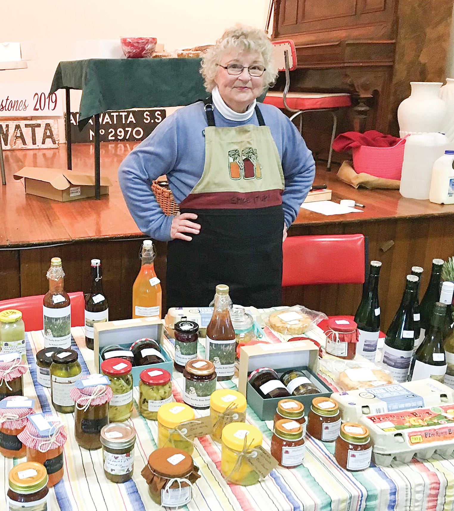 A band of local cooks have busy making preserves, jams, chutneys and cupcakes for the local produce stall for this years Arawata Farmers Breakfast.
