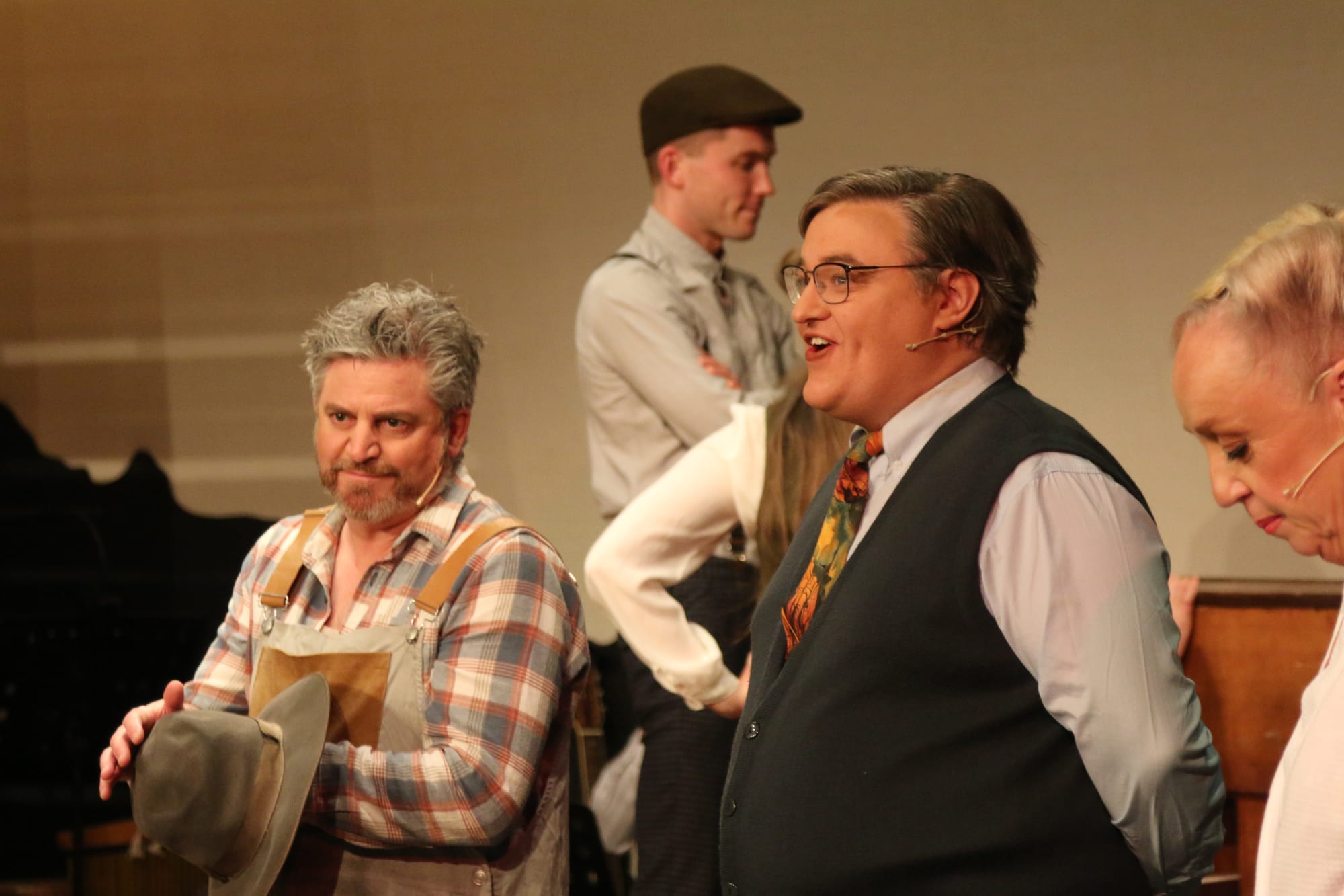 The warm-up was underway ahead of last night's opening performance for Bright Star.