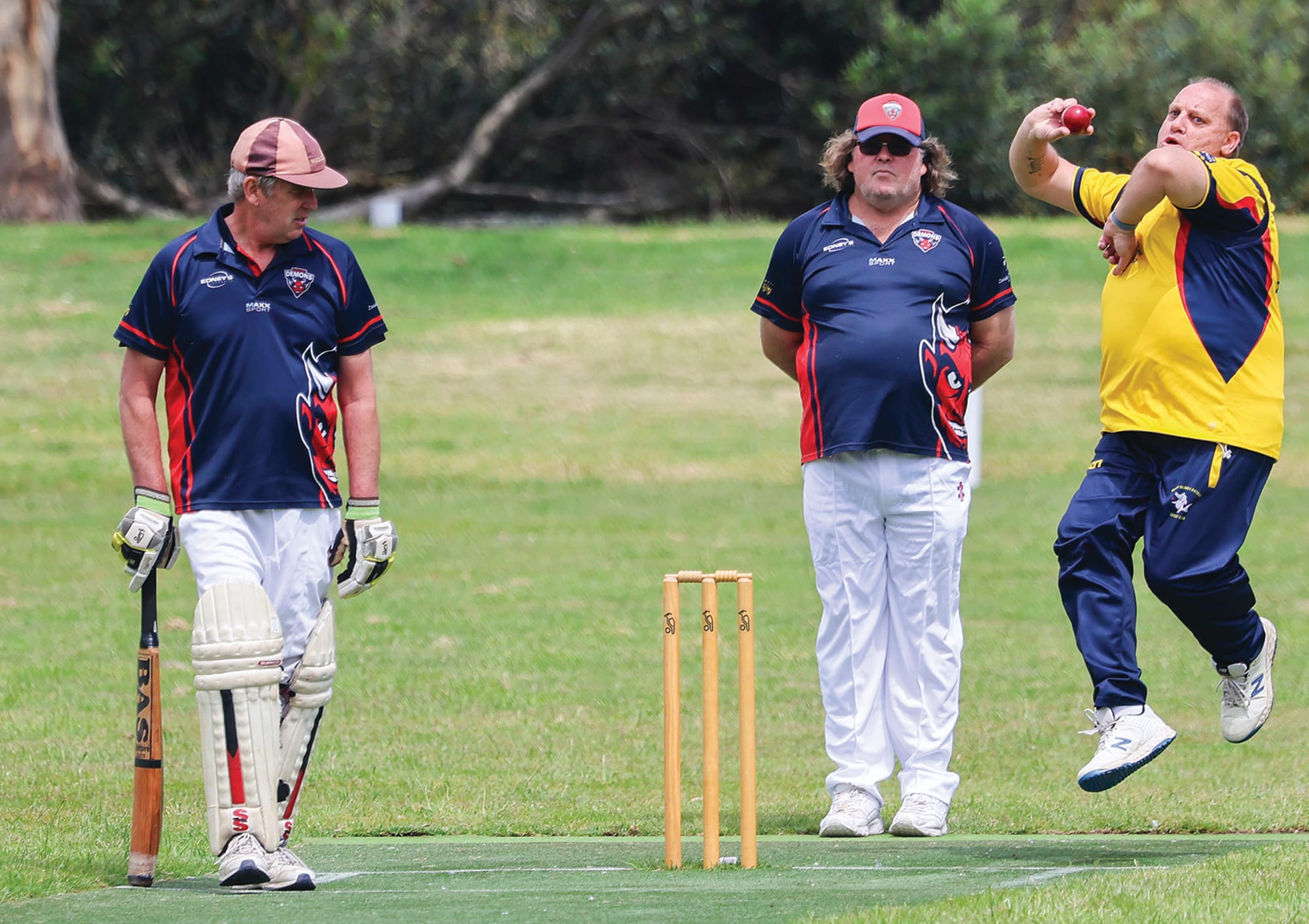 Phillip Island bowler Chris Fall bowled a tight line against MDU at Rhyll on Saturday in the first round for the C Graders.