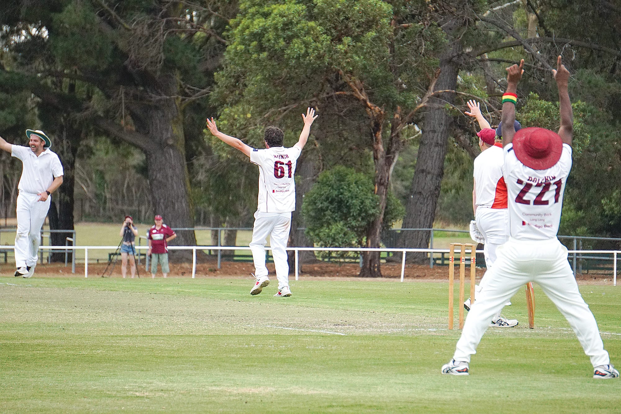 The second time round Nyora got ahead of themselves celebrating too early as the batter was not out. Ns58_1125