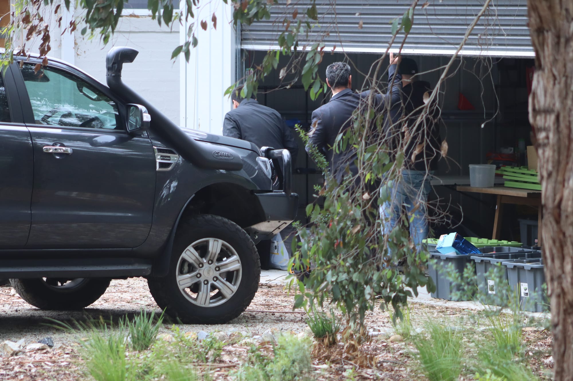 Erin Patterson’s garage and car were searched on Thursday morning.