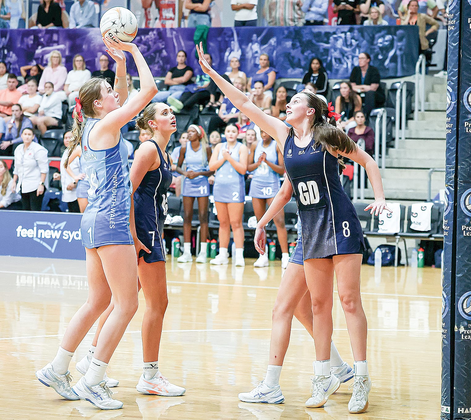 Meadley with strong pressure against New South Wales at Nationals. 