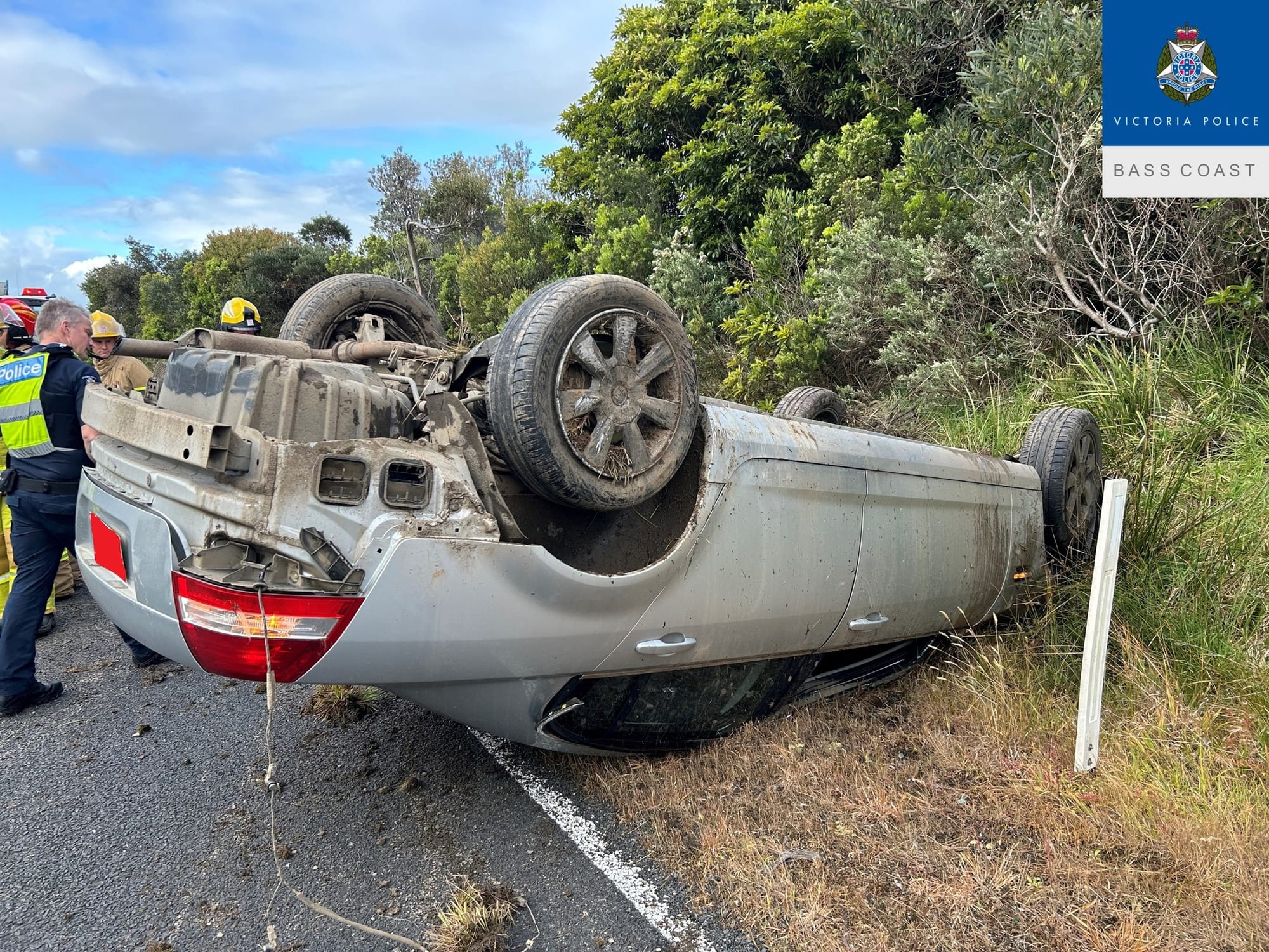 Rollover on Cape Paterson-Inverloch Road