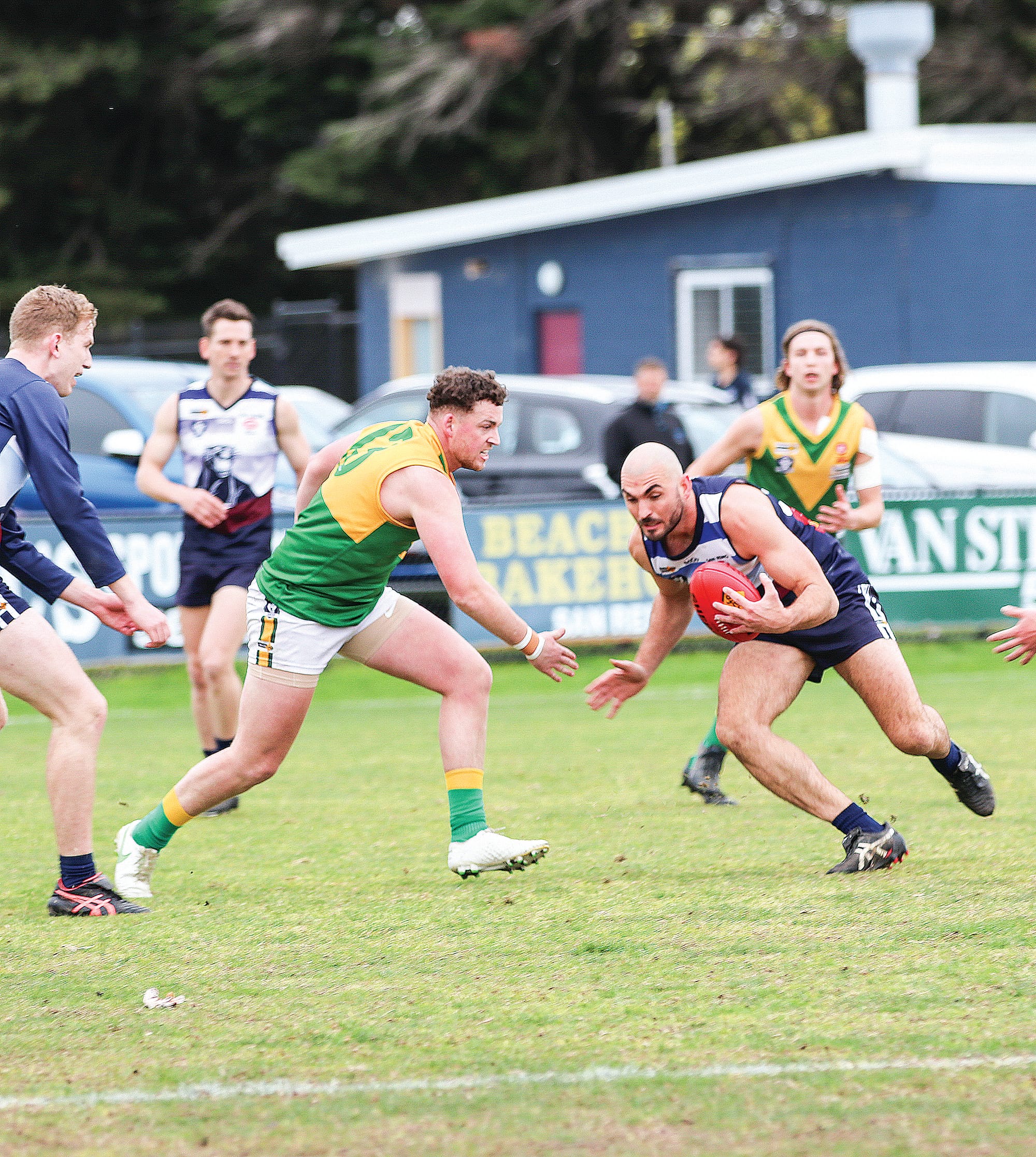 Benjamin&nbsp;Eddy of Kilcunda Bass shows good form in the first quarter against 
Garfield. Z49_3322