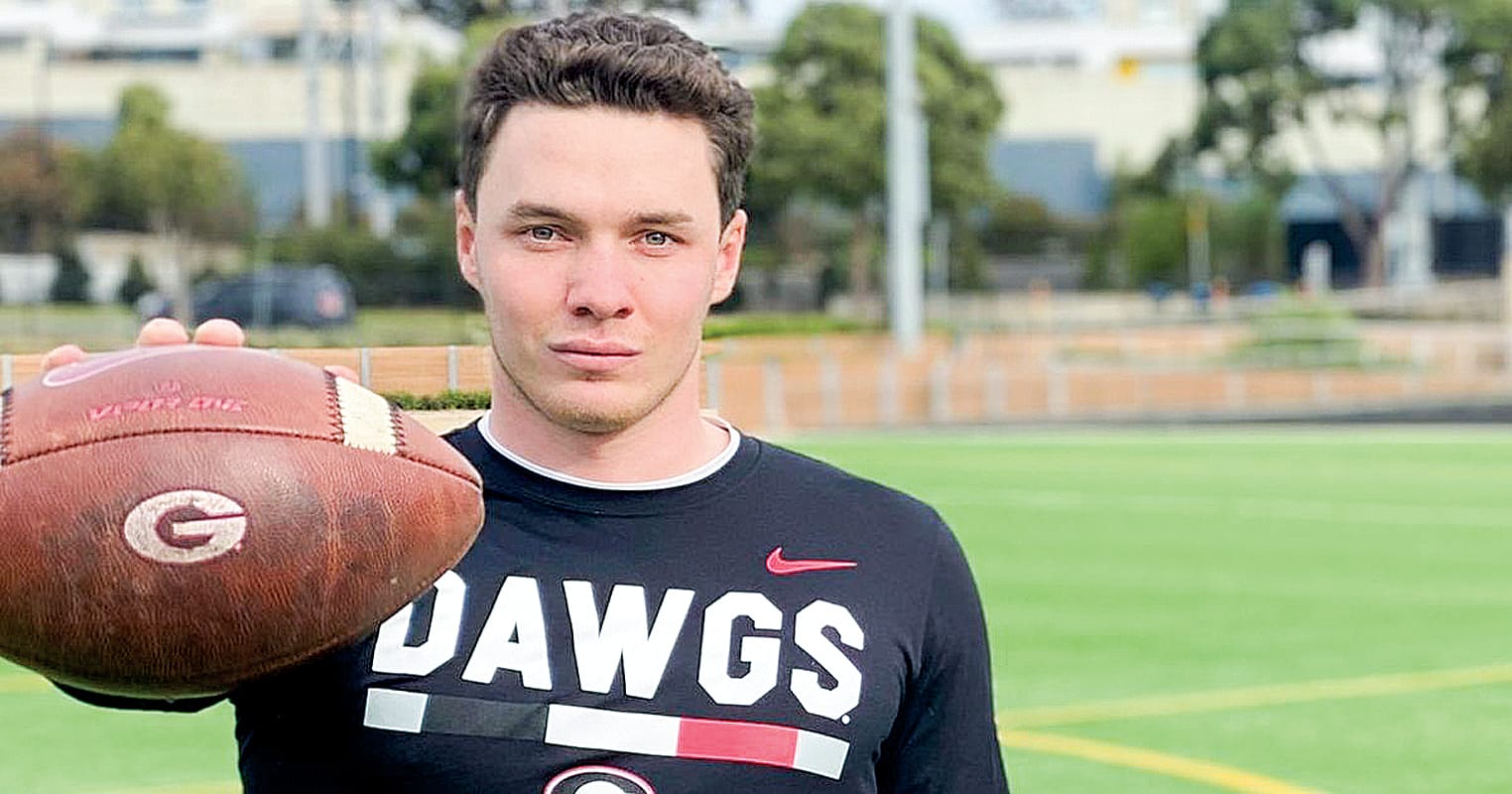 After growing up playing Aussie Rules, Brett Thorson committed to Georgia University at the start of the season and is set to play off for a National Championship title later this morning. 