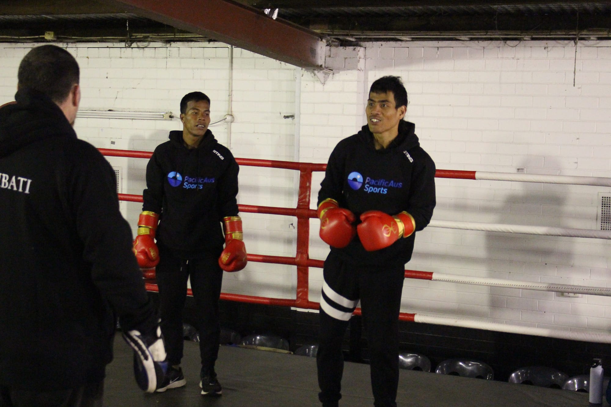 Coach Bindloss raring his troops for their trip to Birmingham.