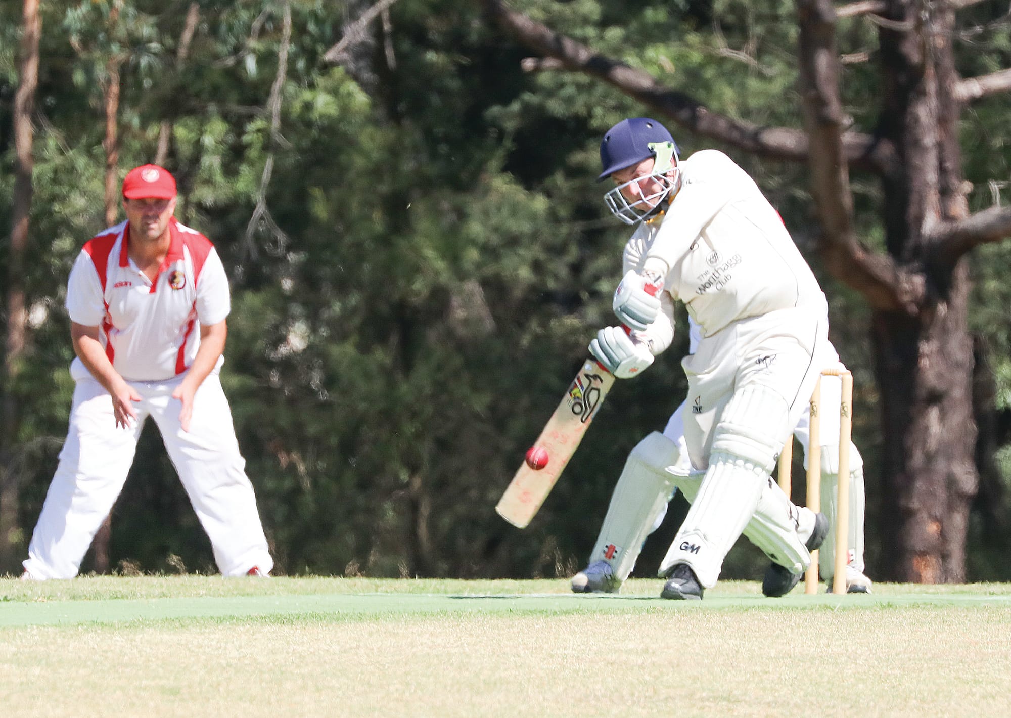 Wonthaggi Club’s Alexander Geyer swatted one of many, as he put up a bitter-sweet 98 runs before being caught out just before a century. W13_1025