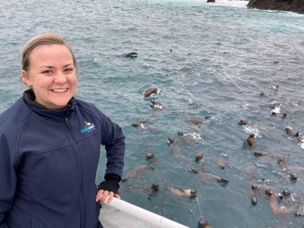 There's helpful commentary but Wildlife Coast Cruises crew member Brianna Stubbs can answer most if not all of your other questions along the way.