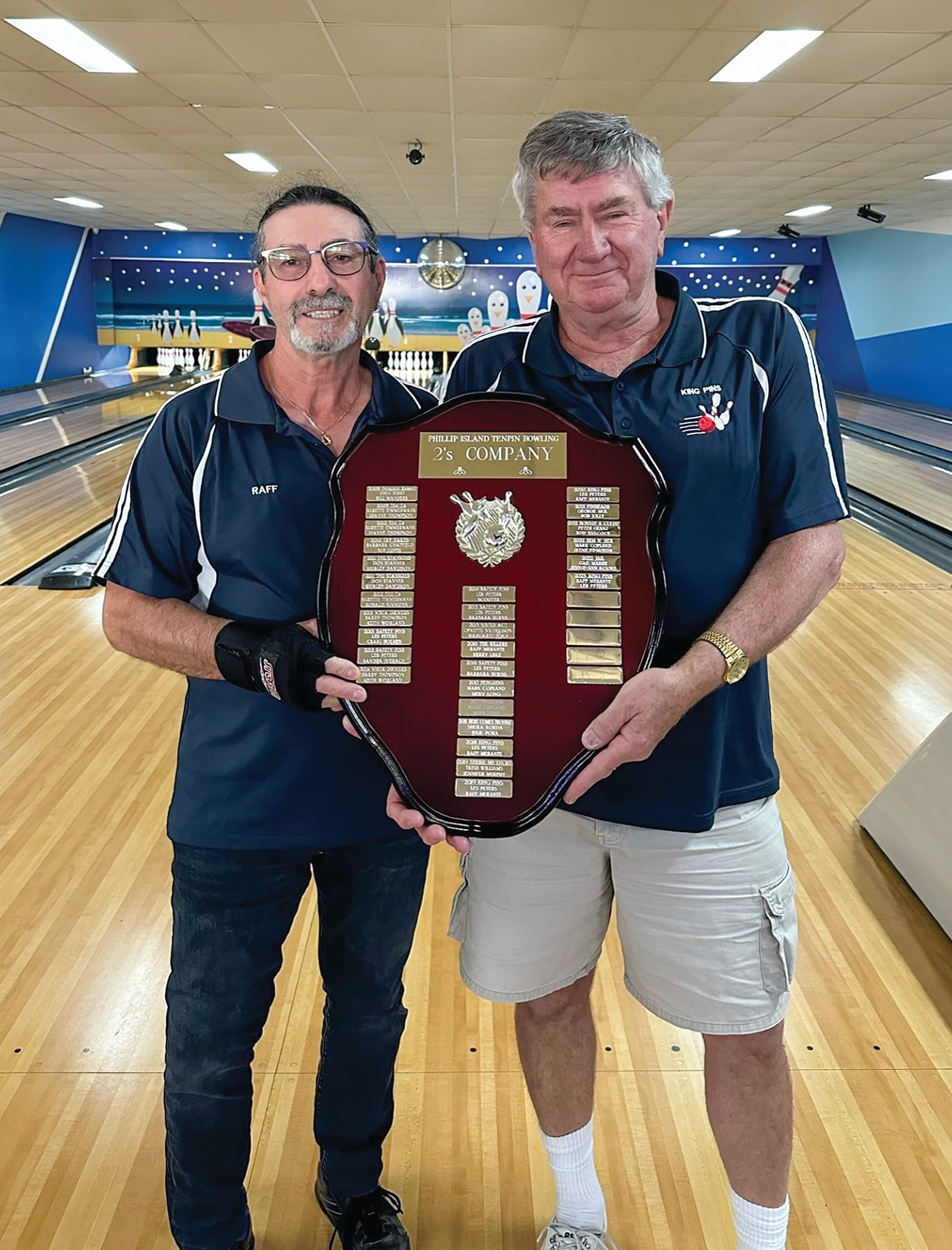 2s Company’s King Pins Raff Merante and Les Peters took home first place this season in Monday night league.