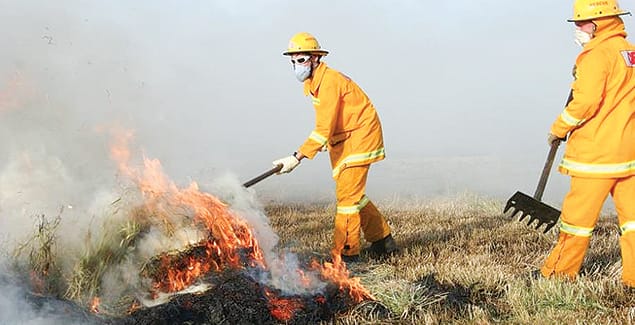 Haystack fire warning