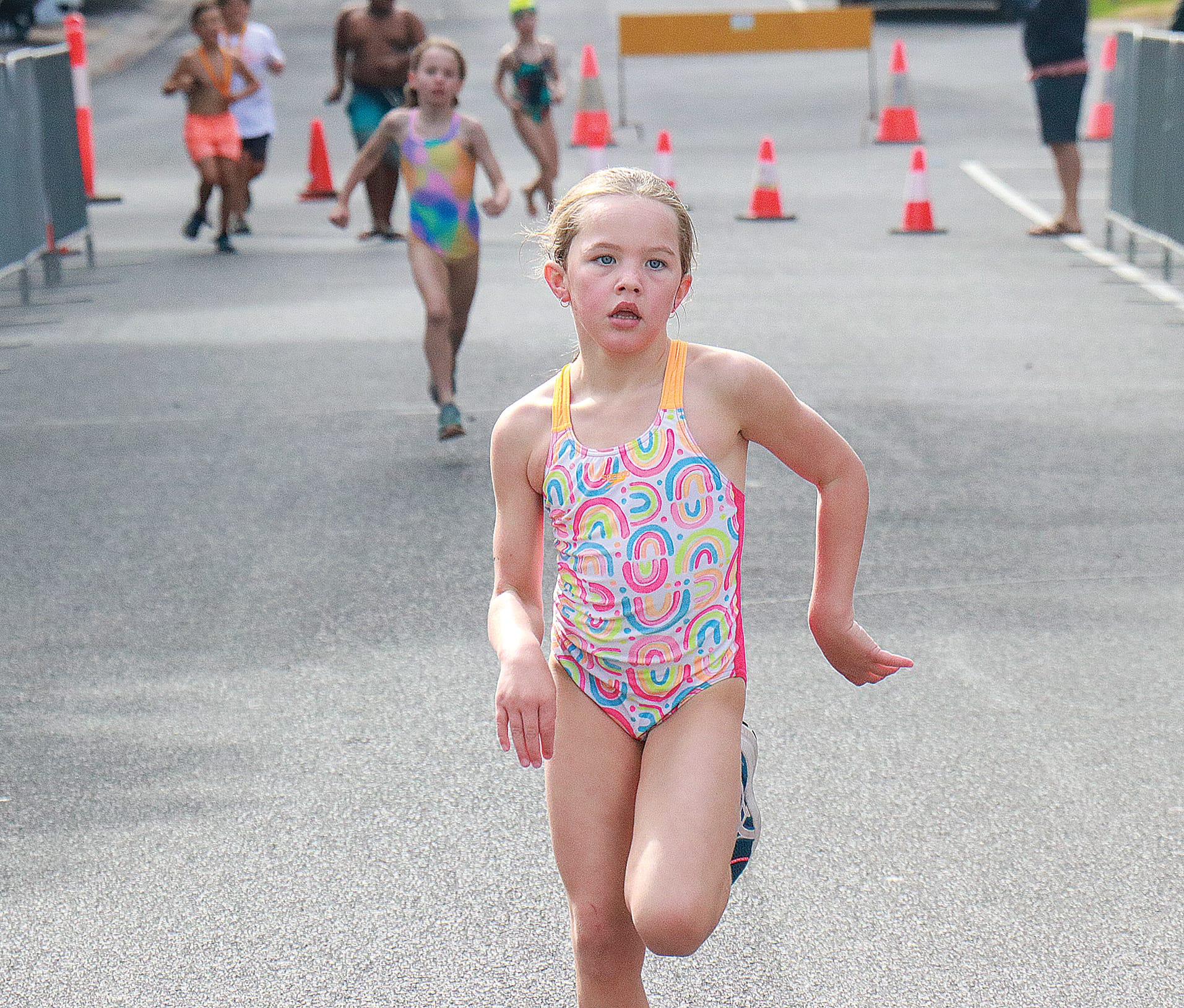 Eden Tom ran through in first place for the Under 7’s category of the Penguin Dash. Z29_1024