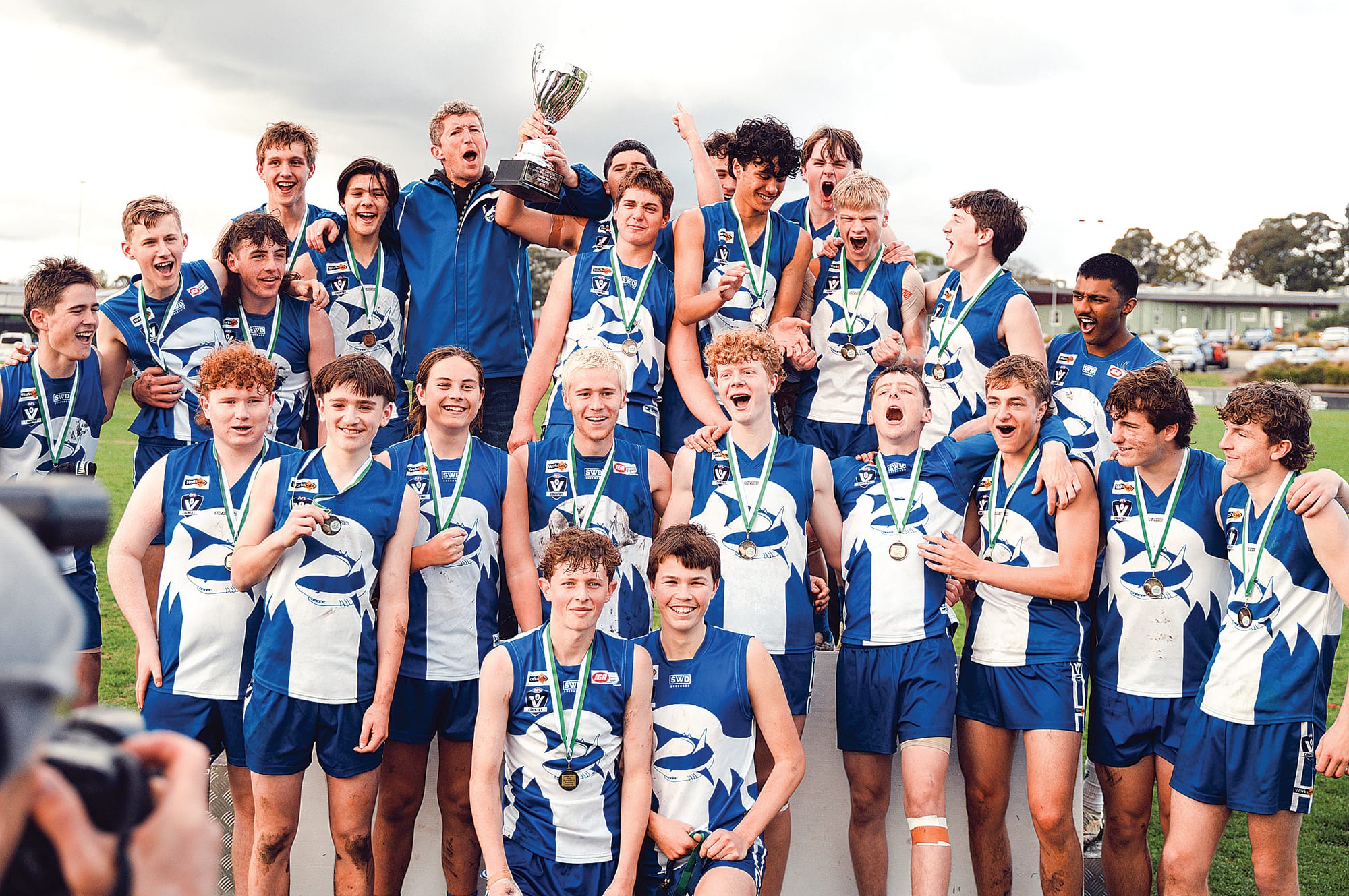 Tarwin’s Under 16s are Central Gippsland Junior Football League Premiers for 2025. They are: Harper Cocksedge, Isaac Joske, Alec Francis, Lachlan Cann, Evan Bruning, Lance Moon, Jacoa Cameron, Jake Andronaco, Jackson Commadeur, Oscar Bright, Jarrah Lowe, Felix Finlay, Jack Cashin, Will Campbell, Eswaramahadev Gundlapalli, George Mackenzie, Hudson Guymer, Nate Jennings, William Taylor, Ethan Langstaff, Cody Gerretzen, Archer Gibson, Noah McLennan, and Lucas Duvoisin.