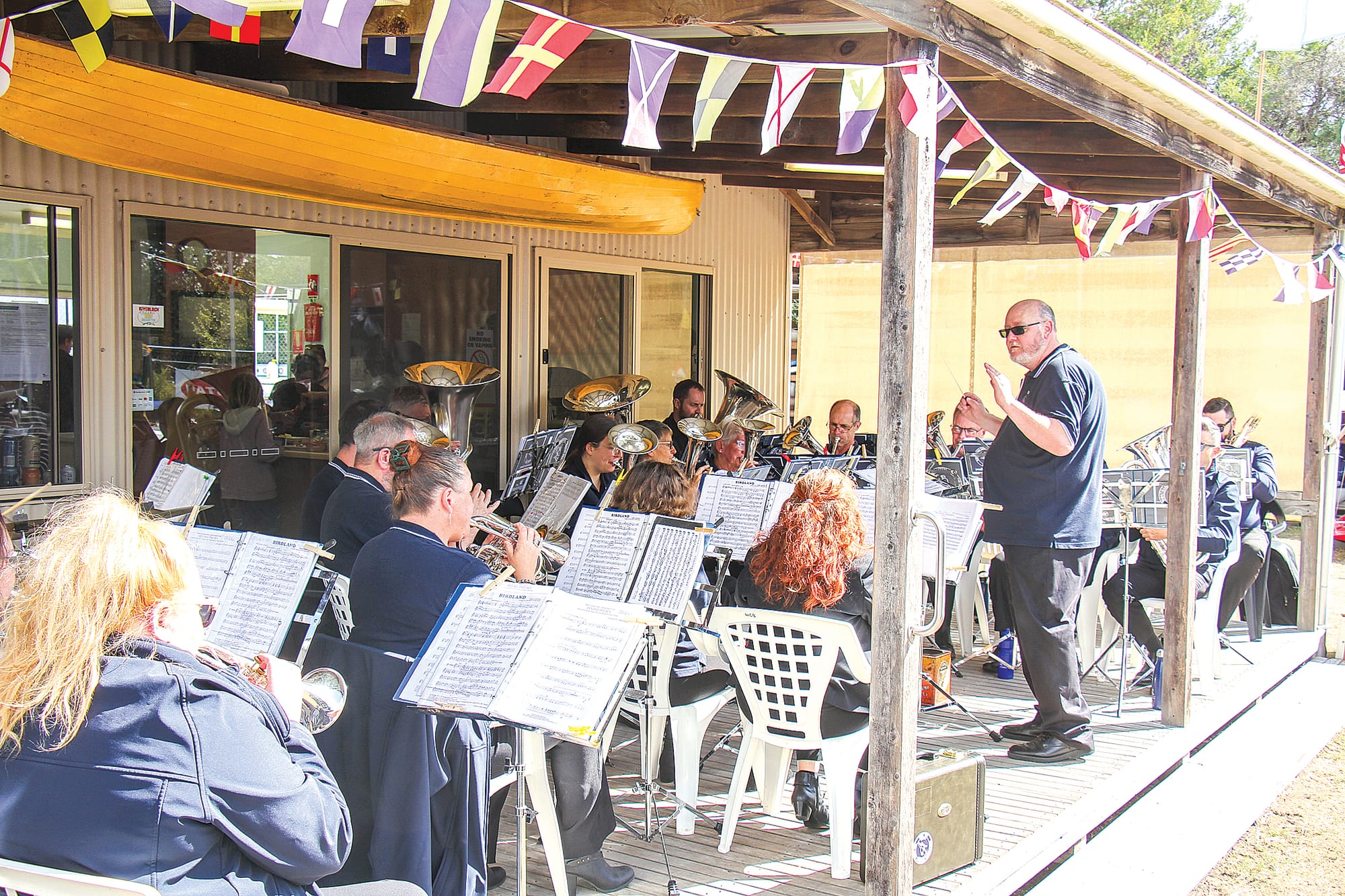 Afternoon entertainment at the Inverloch Classic Dinghy Regatta provided by the Wonthaggi Citizens’ Band