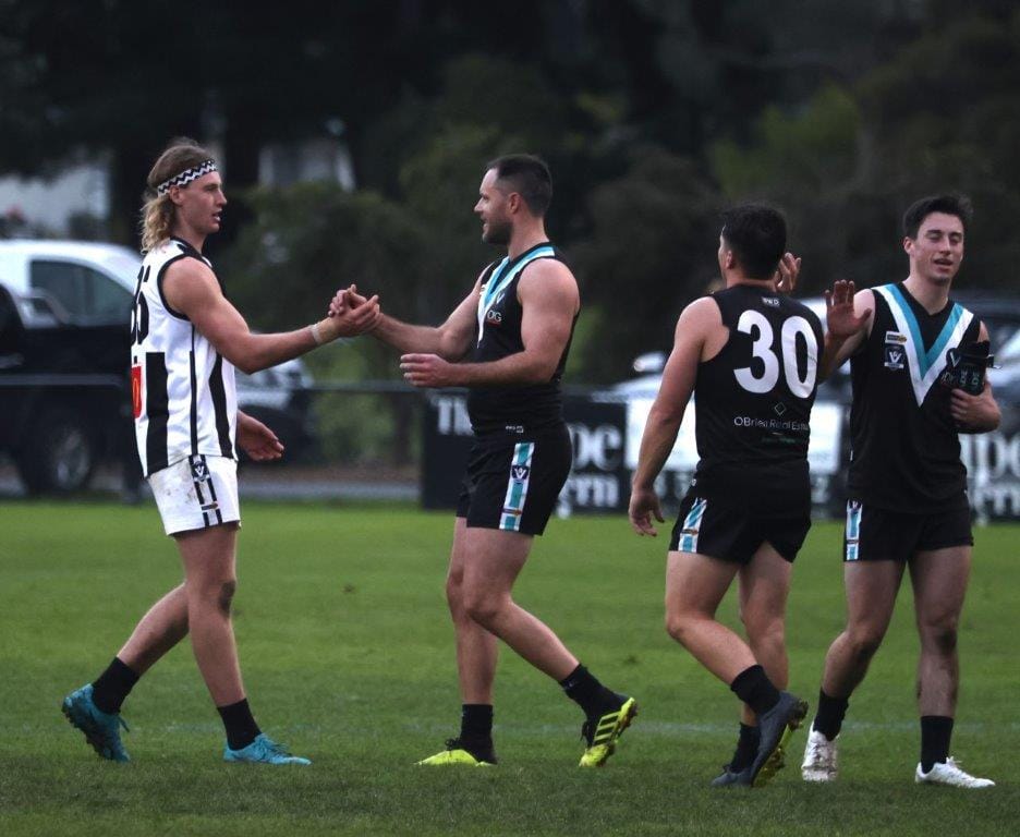 Former Collingwood premiership player Nathan Brown probably lowered his colours to Sale’s best defender Jonty McGuiness but was a solid contributor nonetheless.