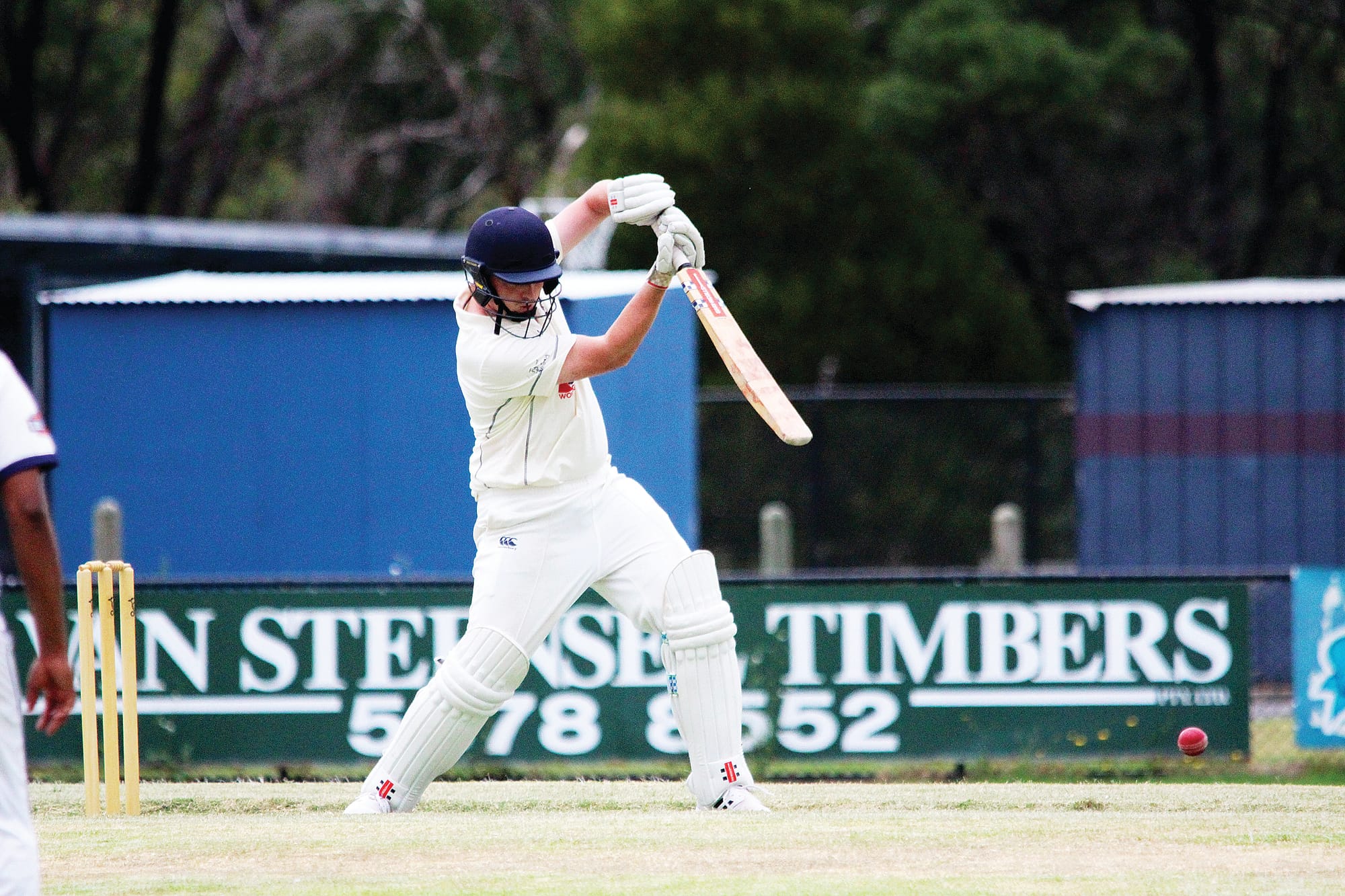 Todd Smith plays a beautiful drive during his team high score in the loss to Korumburra. B12_0923