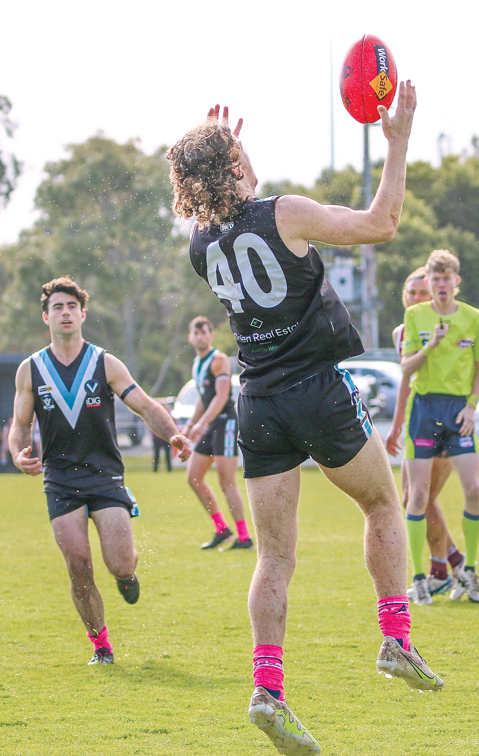 Jaxon Williams takes the mark. 