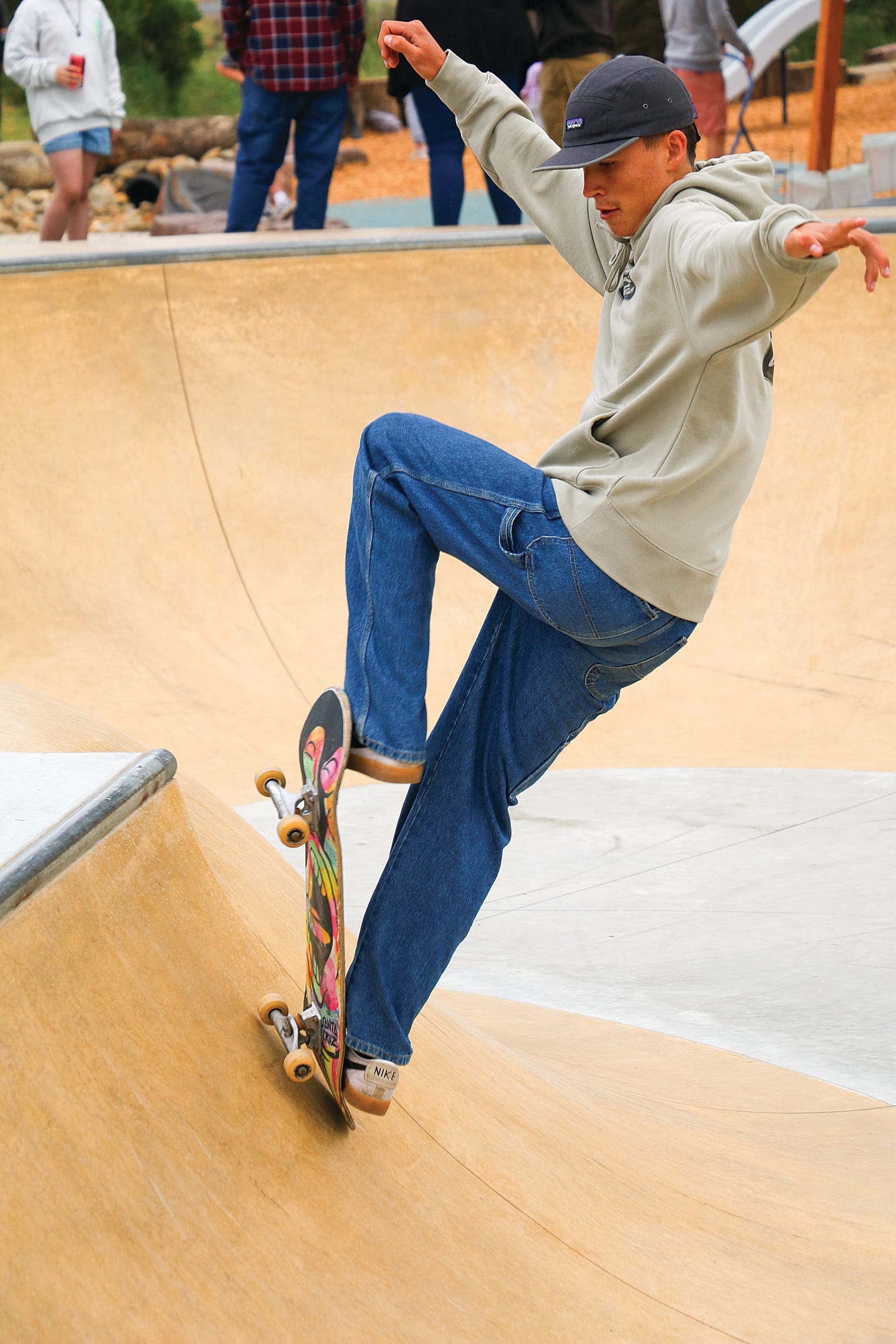 Kilcunda’s Ocean Wright in action at the Kilcunda skate park.