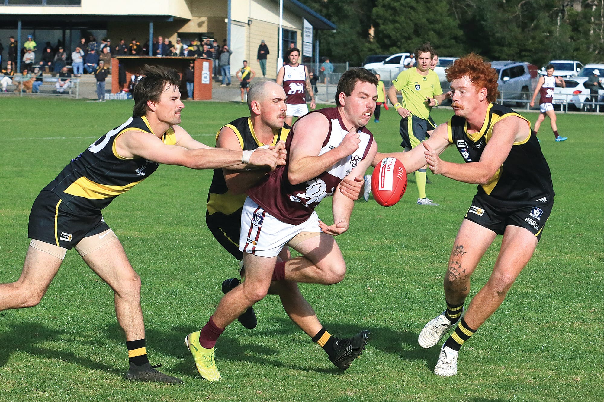 Mirboo North held onto a seven-point win over Stony Creek. Photo courtesy: G.S. Bruning.