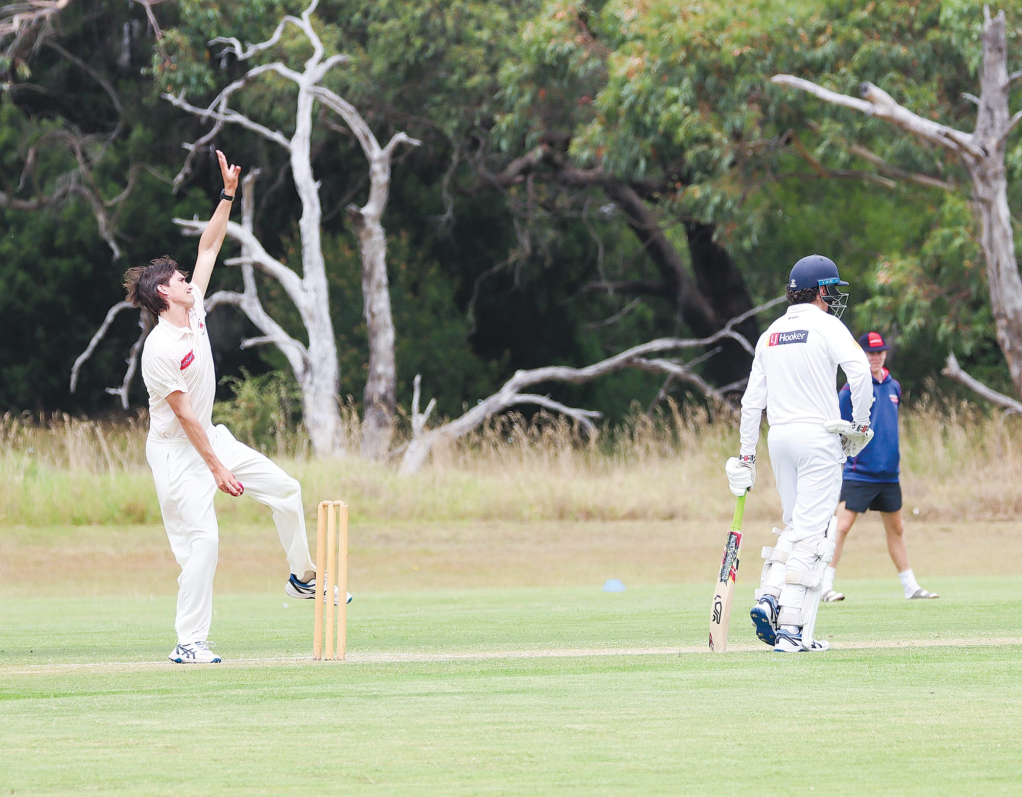 Tim Sauvarin bowls for Imperials during his stunning display of 7/27 off 19 overs in a big A1 win over Inverloch. A65_0924